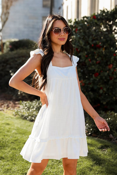 White dress on model 