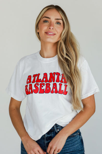 Atlanta Baseball Graphic Tee front view on model