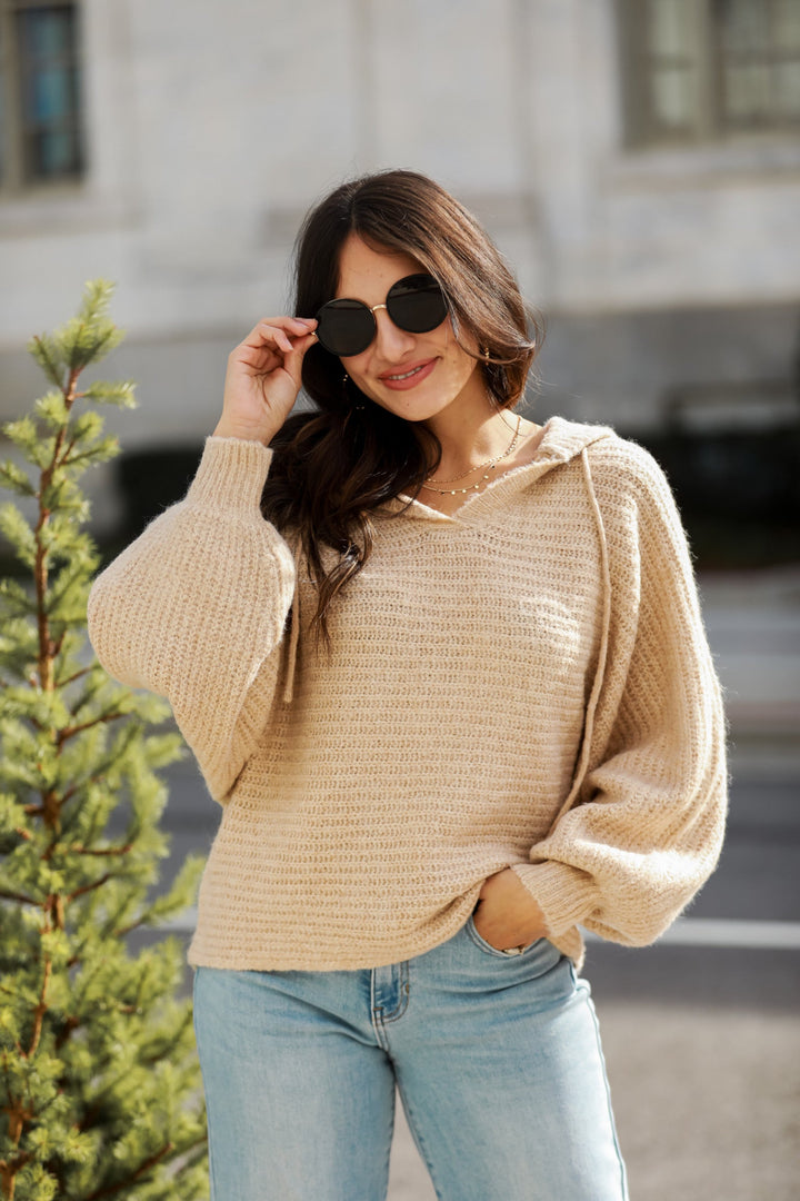 Taupe Hooded Sweater