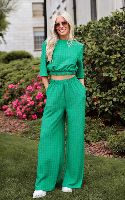 cute Green Textured Pants