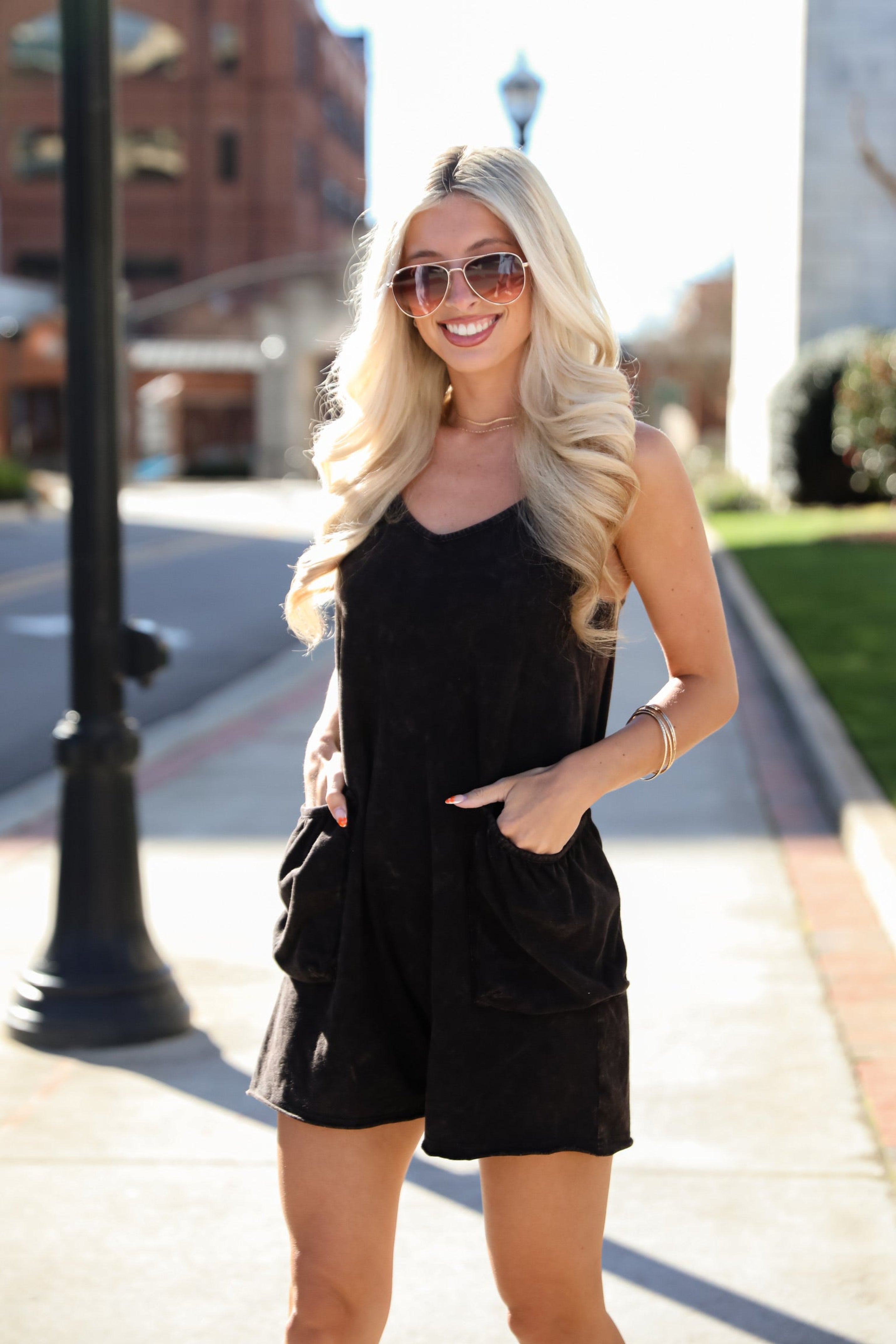 Relaxed Perfection Acid Washed Romper