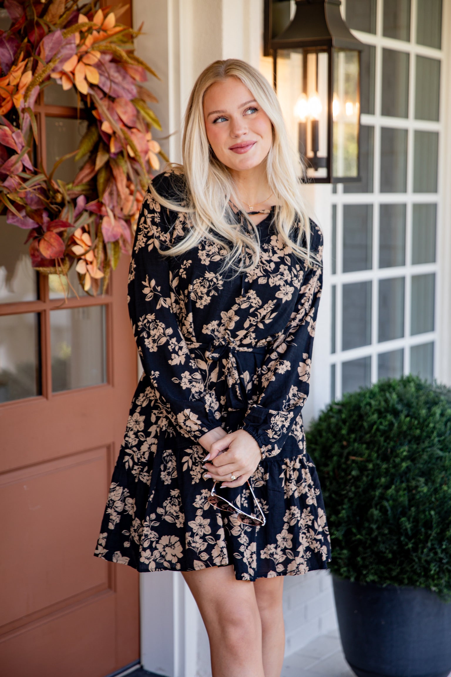 Going Out There Black Floral Mini Dress