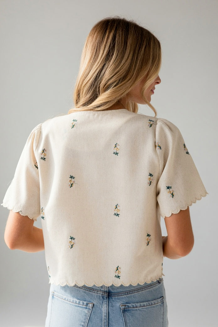 Sweet Meadow Natural Floral Blouse