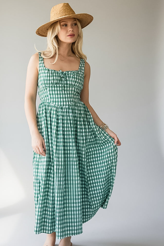 green and white midi dress Just Imagine Gingham | Trendy Women's Dress Womens Next Chocolate Brown Tiered body back:BACKLESS Size:16.5X34