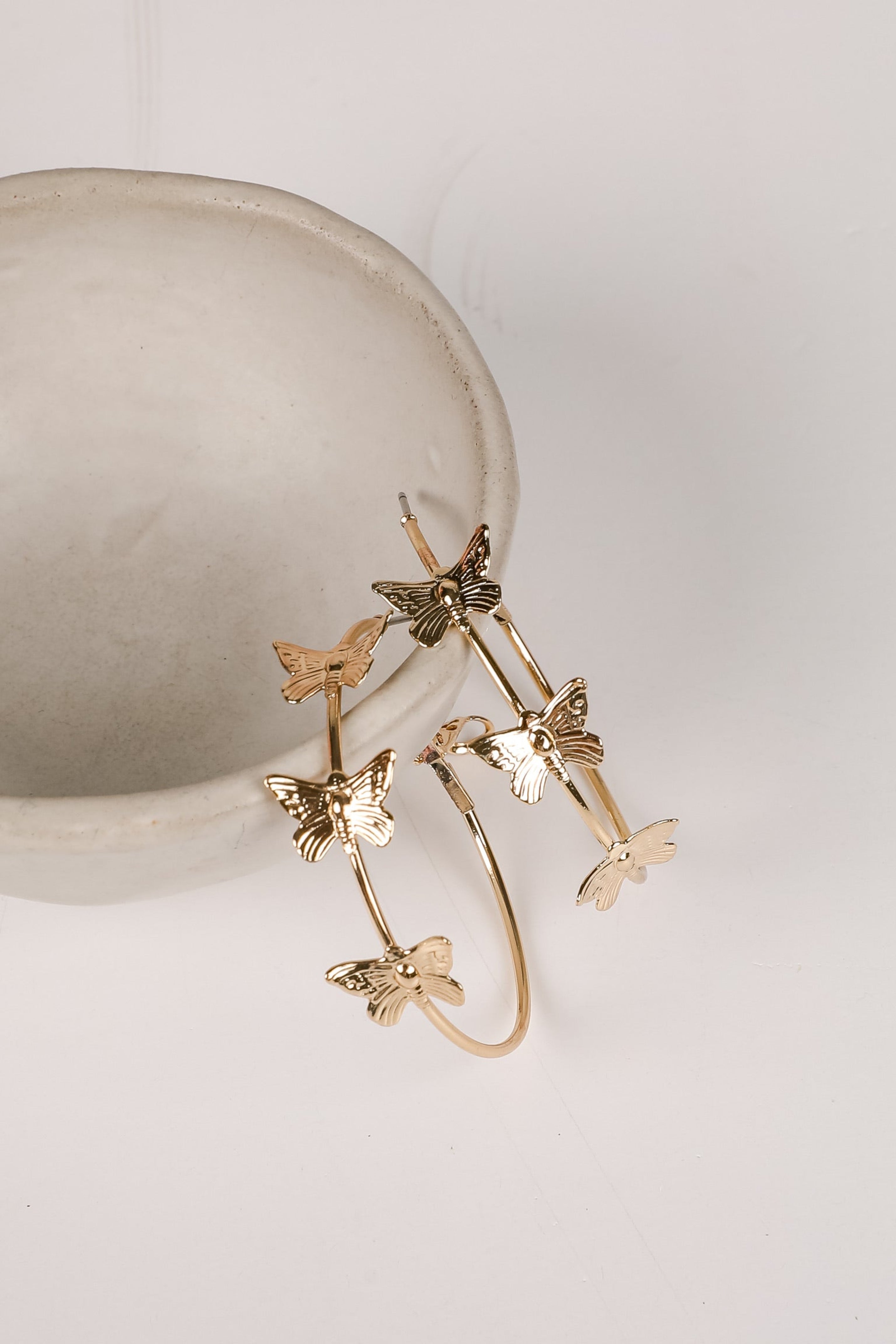 Juliette Gold Butterfly Hoop Earrings