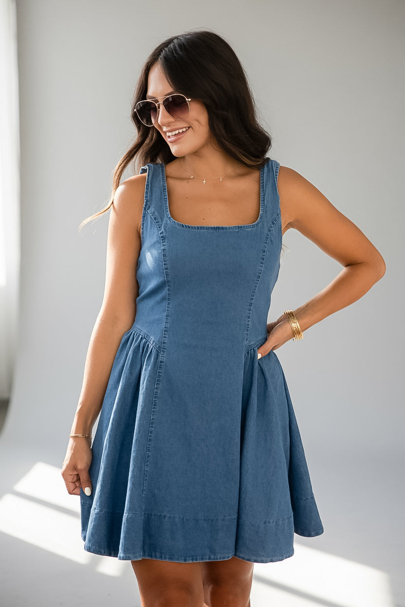 Just Add Joy Denim Mini Dress | Trendy Women's Dress
