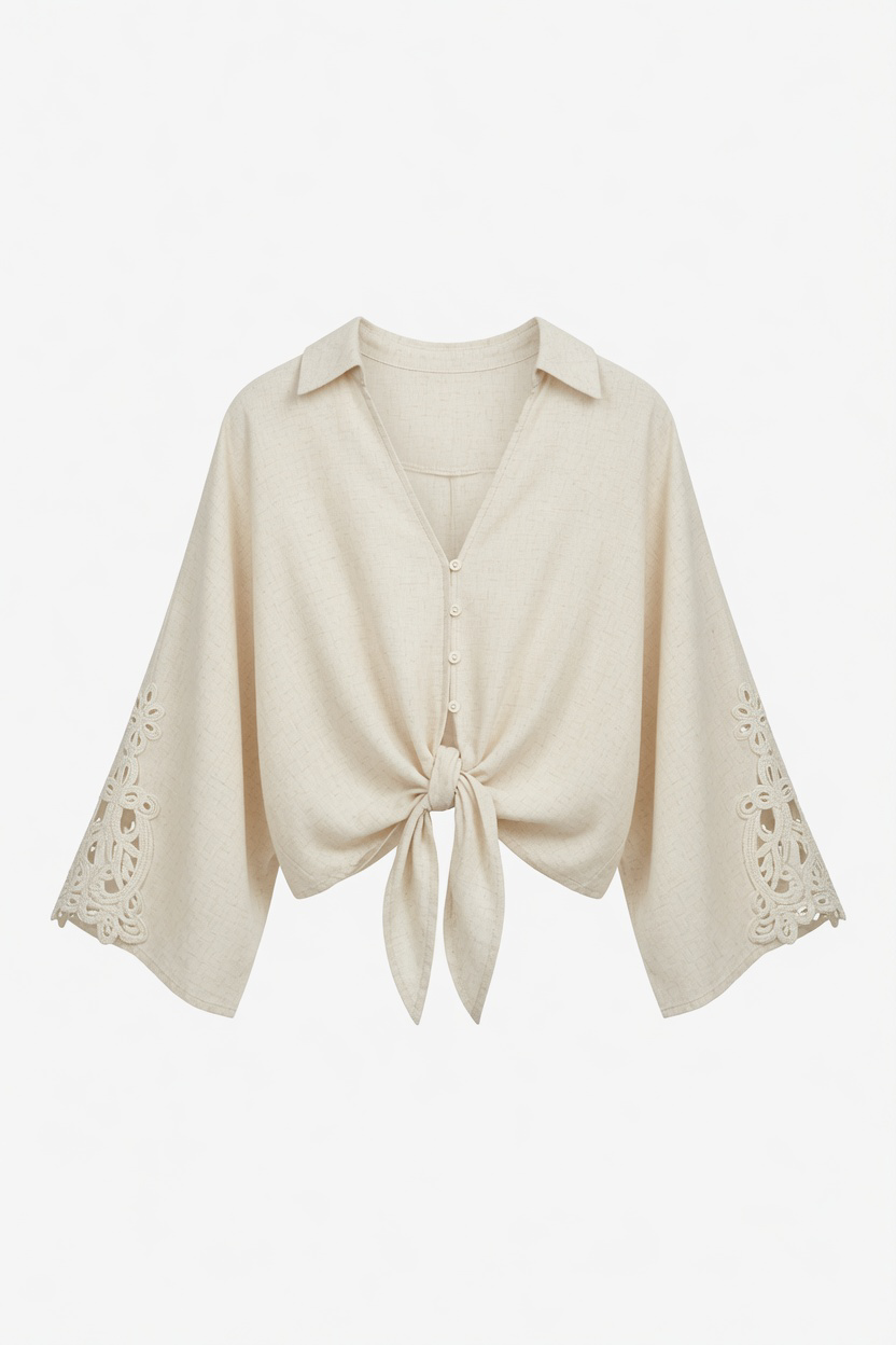 All The Better Natural Linen Button-Up Blouse
