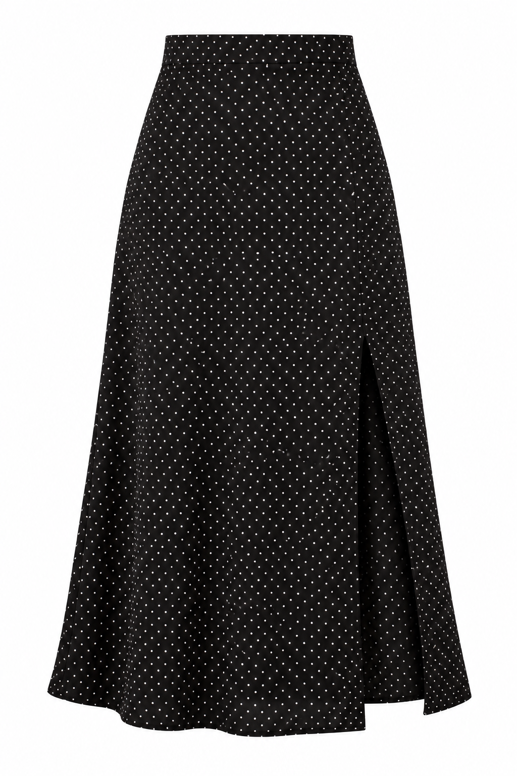 Midnight Invitation Black Polka Dot Midi Skirt