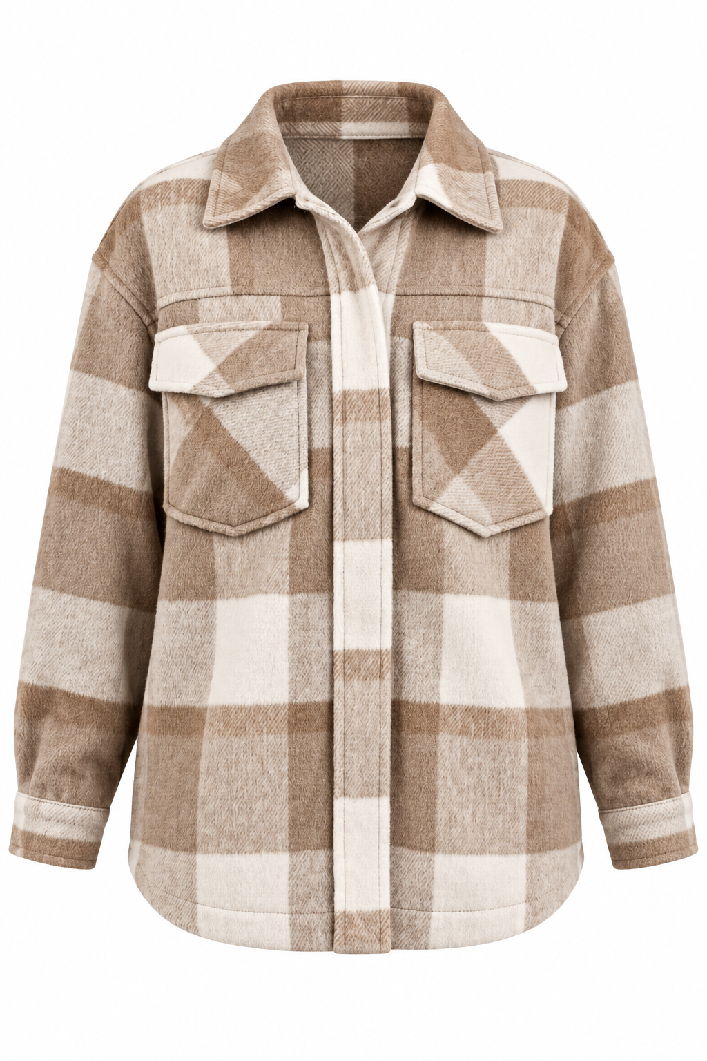 Autumn Plans Taupe Plaid Shacket