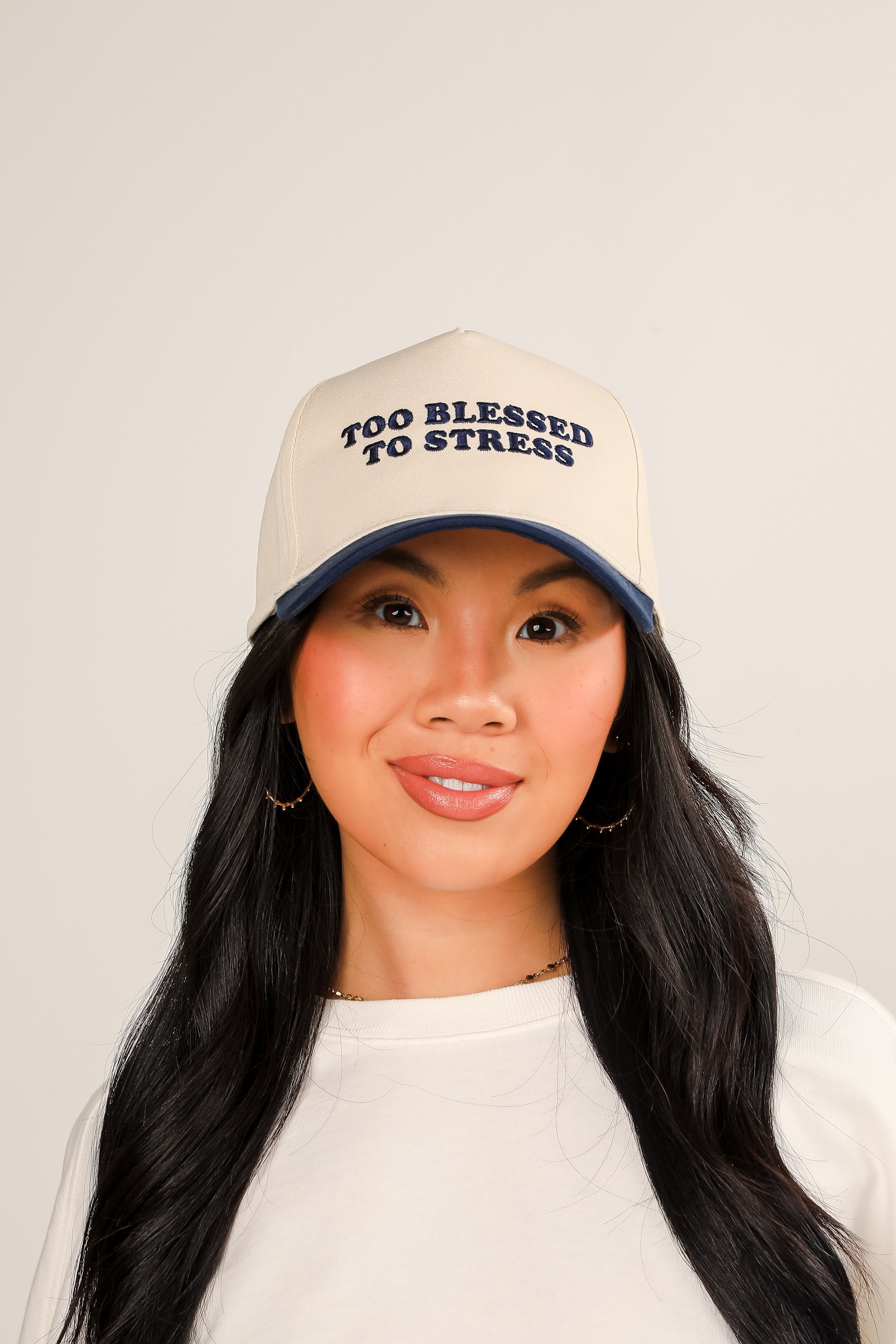 Too Blessed To Stress Embroidered Hat