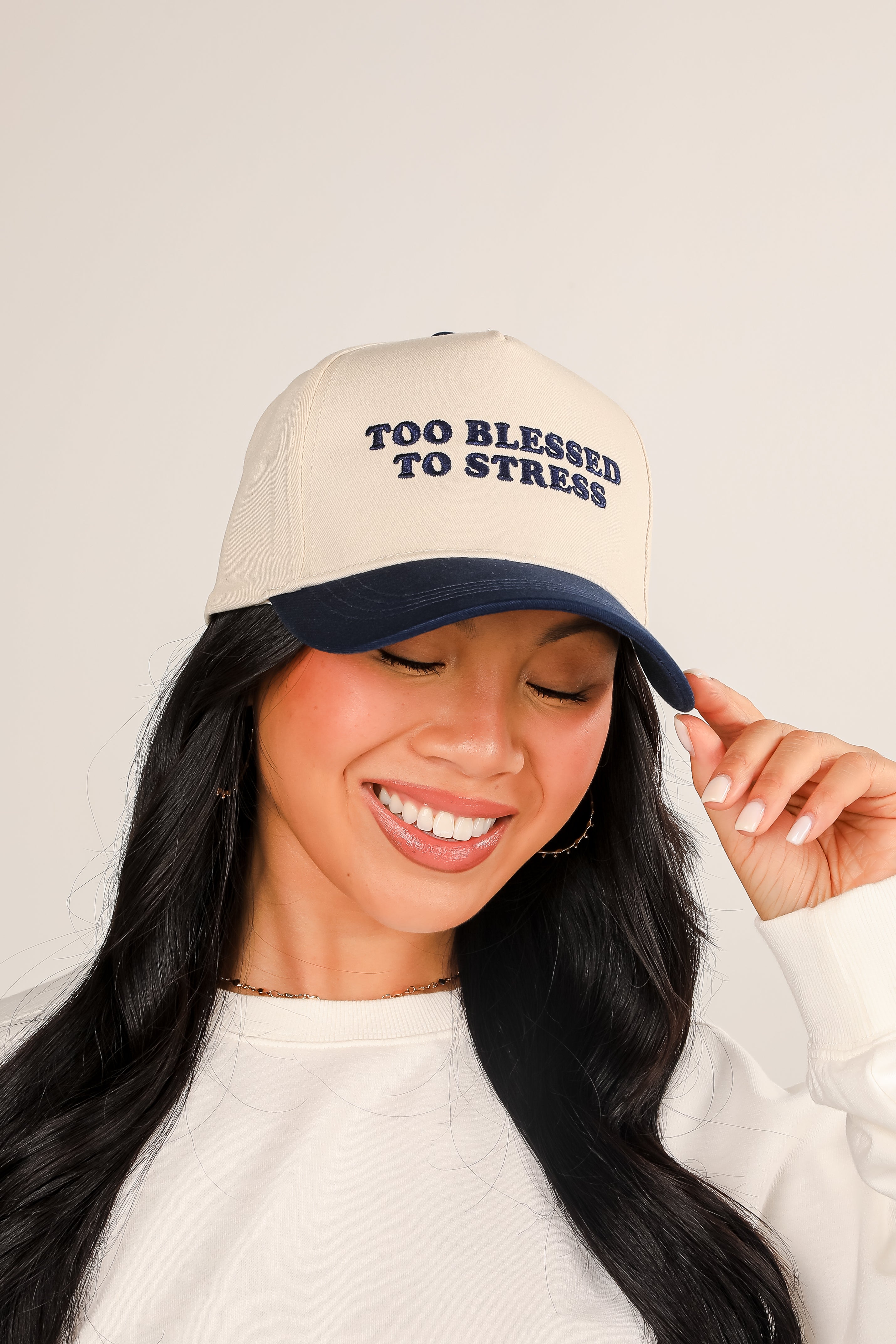 Too Blessed To Stress Embroidered Hat