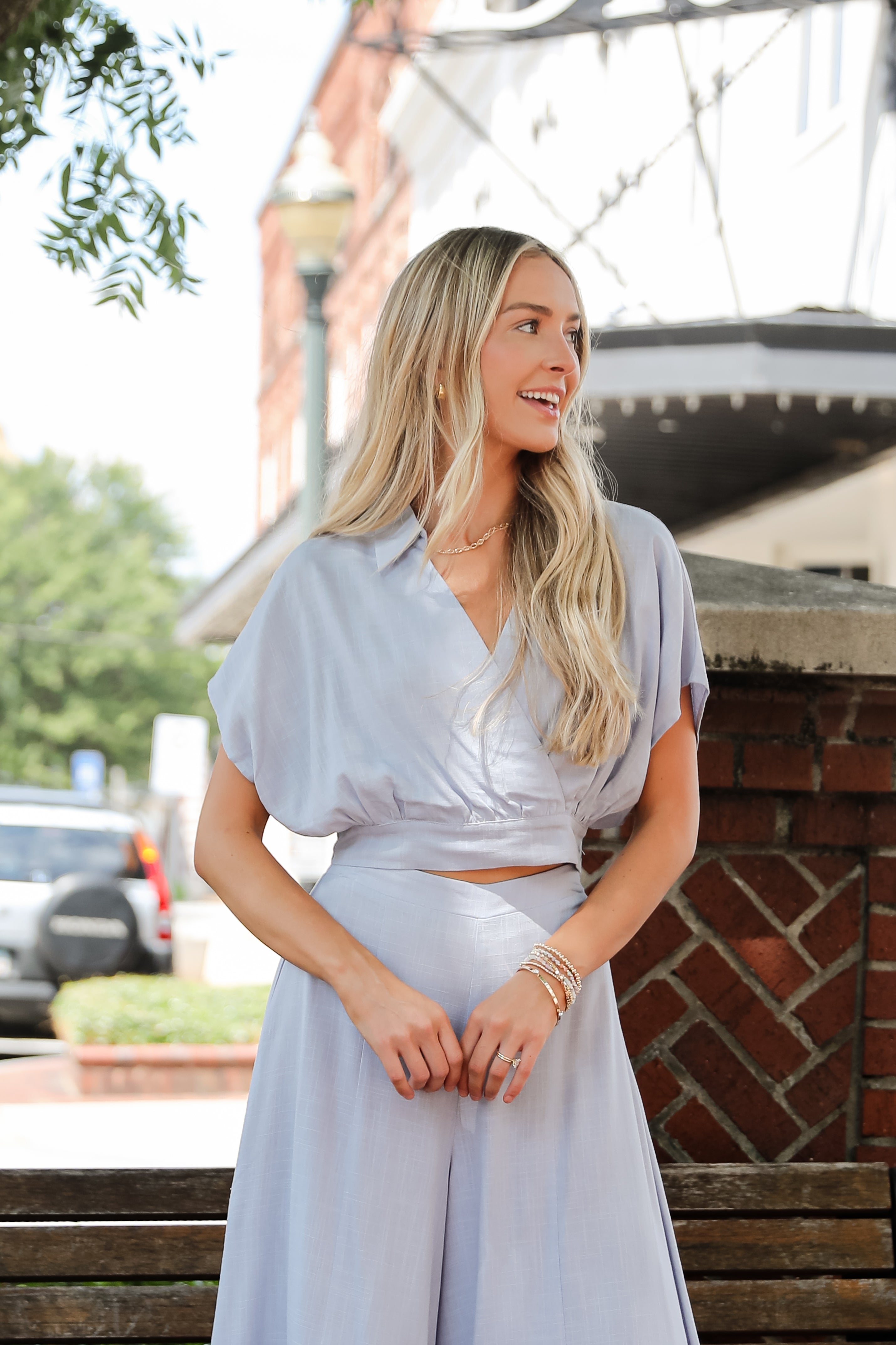 Take A Look Around Surplice Blouse