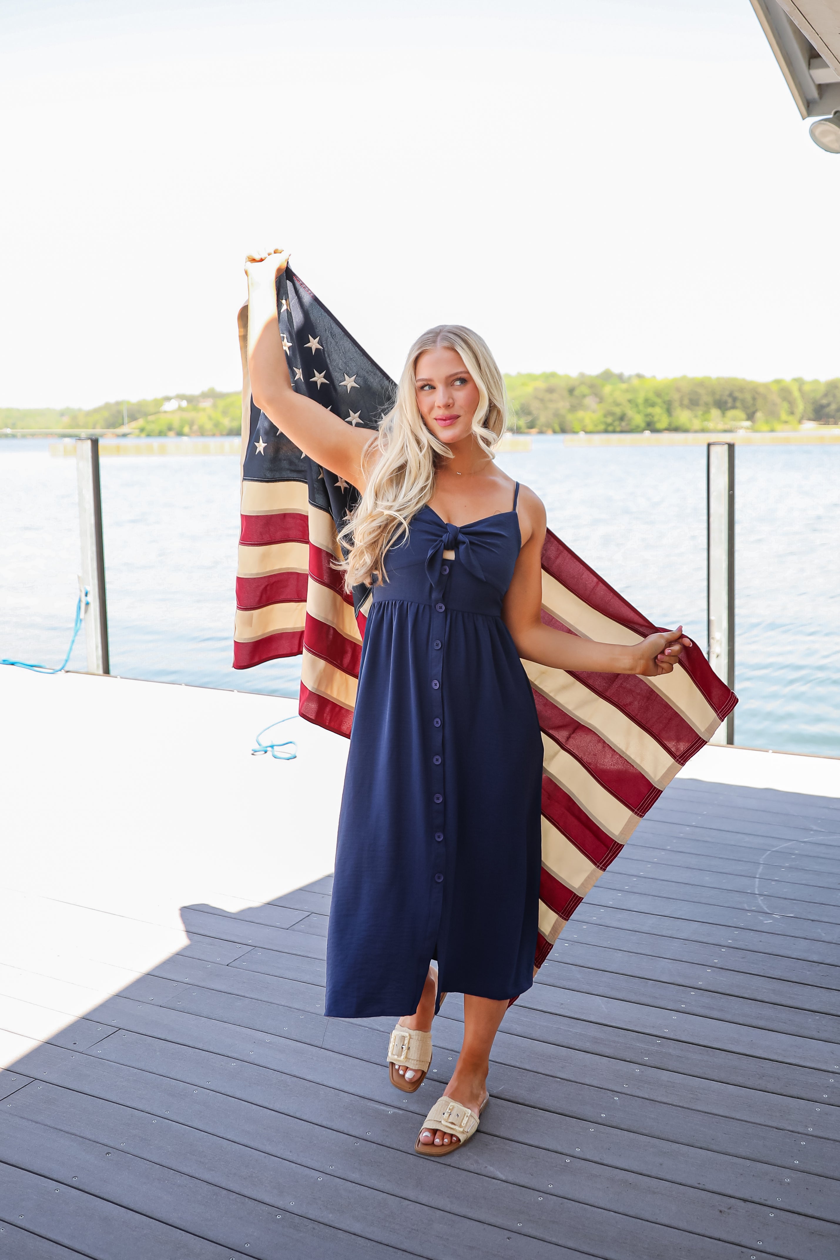 Epitome Of Allure Tie-Front Midi Dress