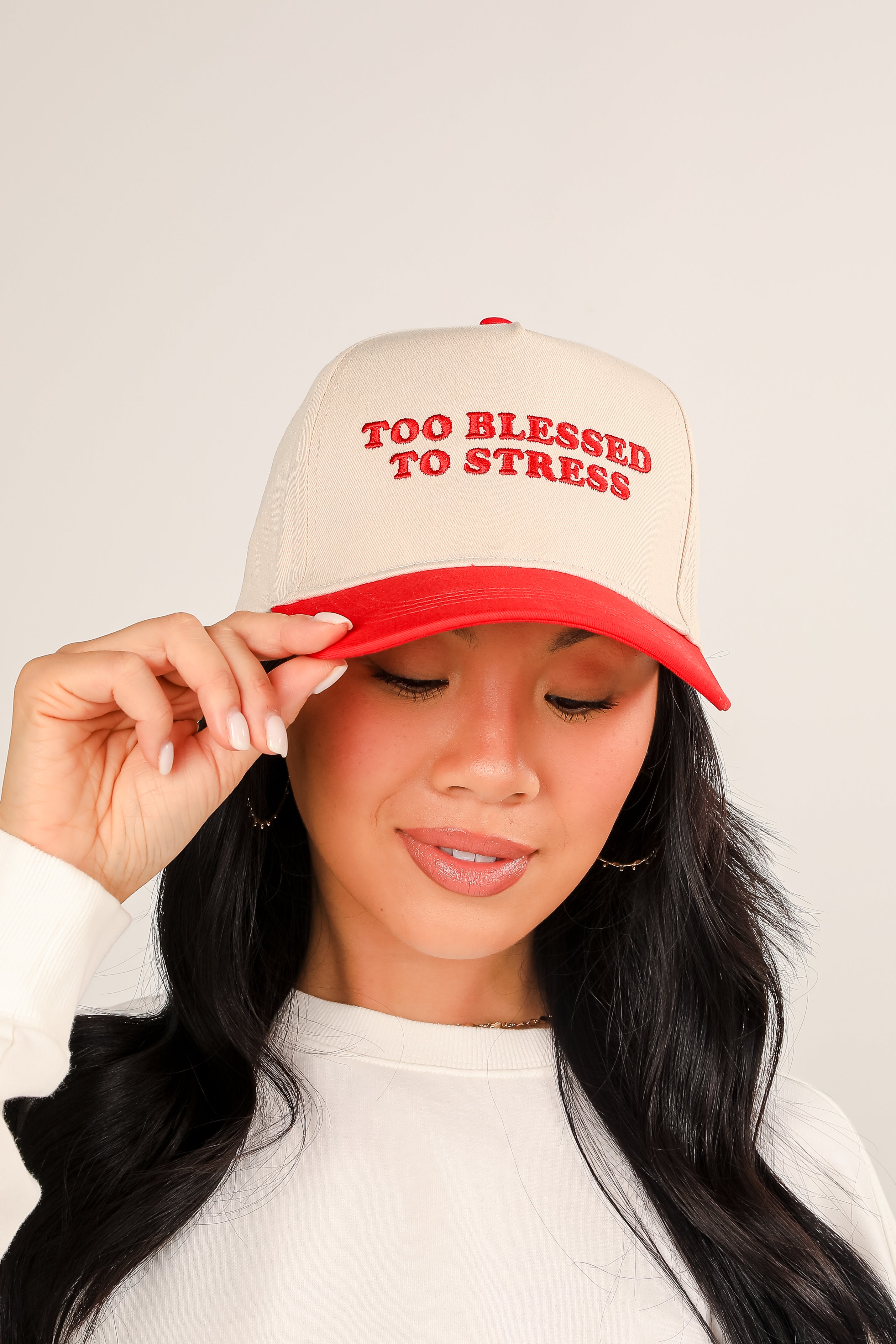Too Blessed To Stress Embroidered Hat