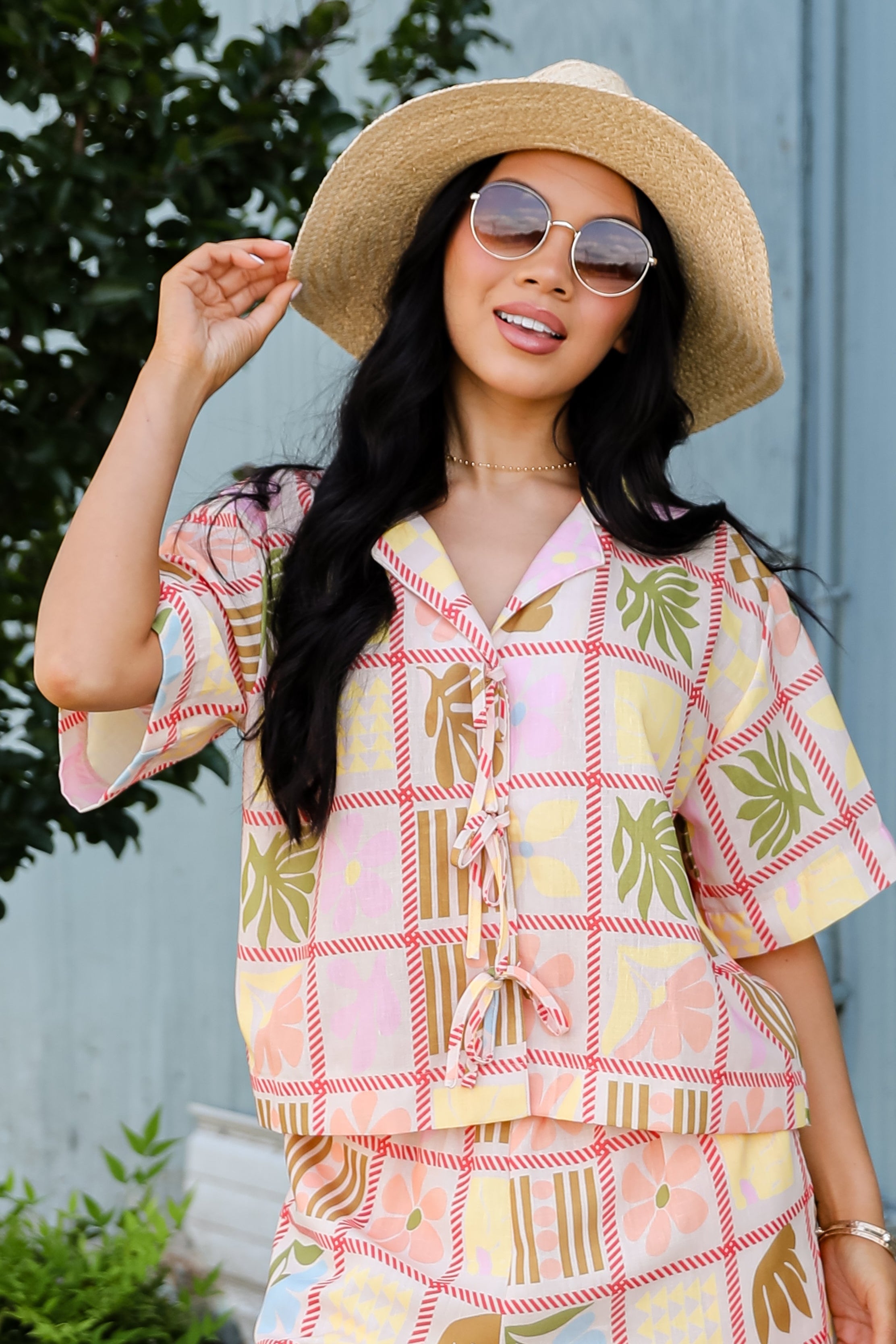 Island In The Sun Peach Blouse