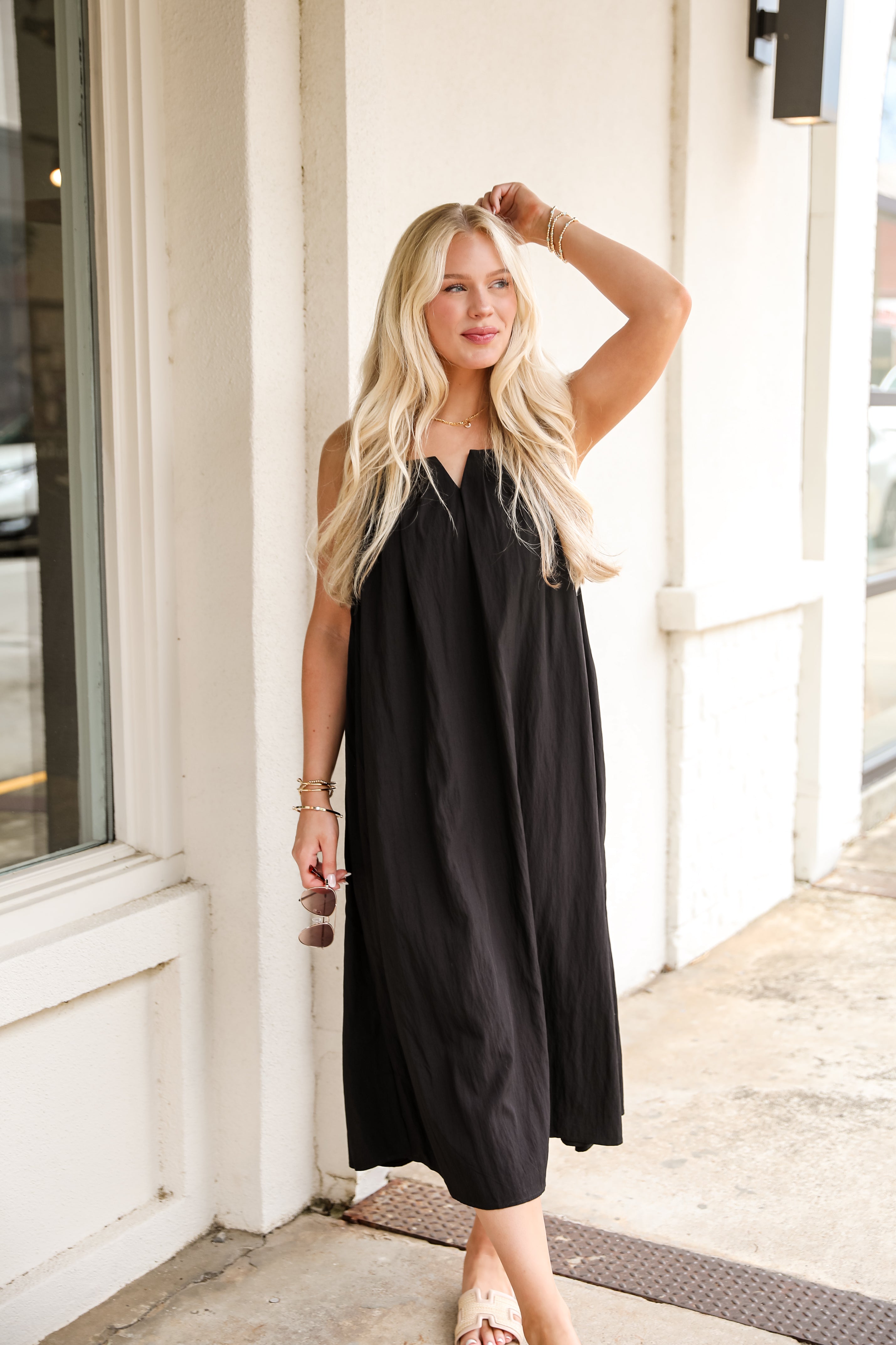 Elegant Finesse Black Maxi Dress