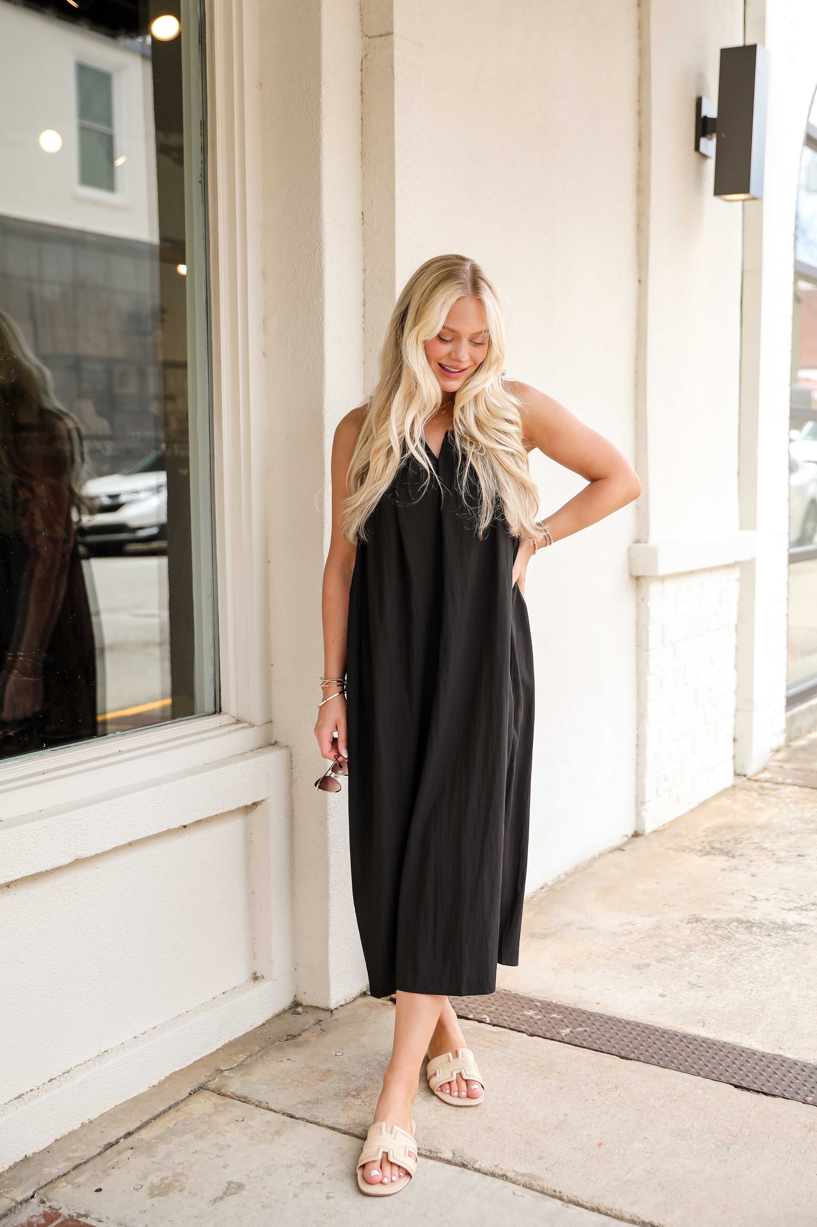 Elegant Finesse Black Maxi Dress