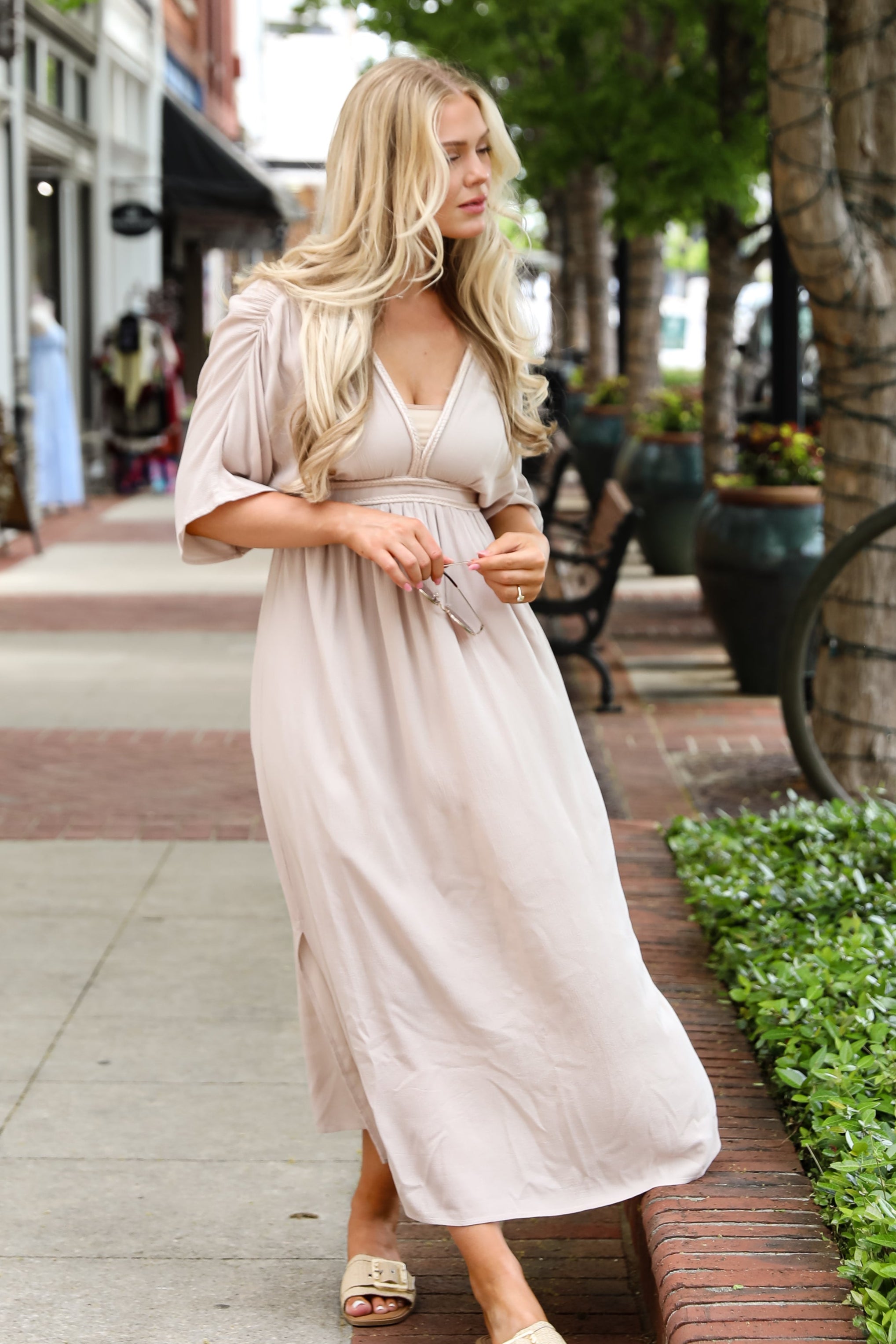 Goddess Aura Natural Maxi Dress
