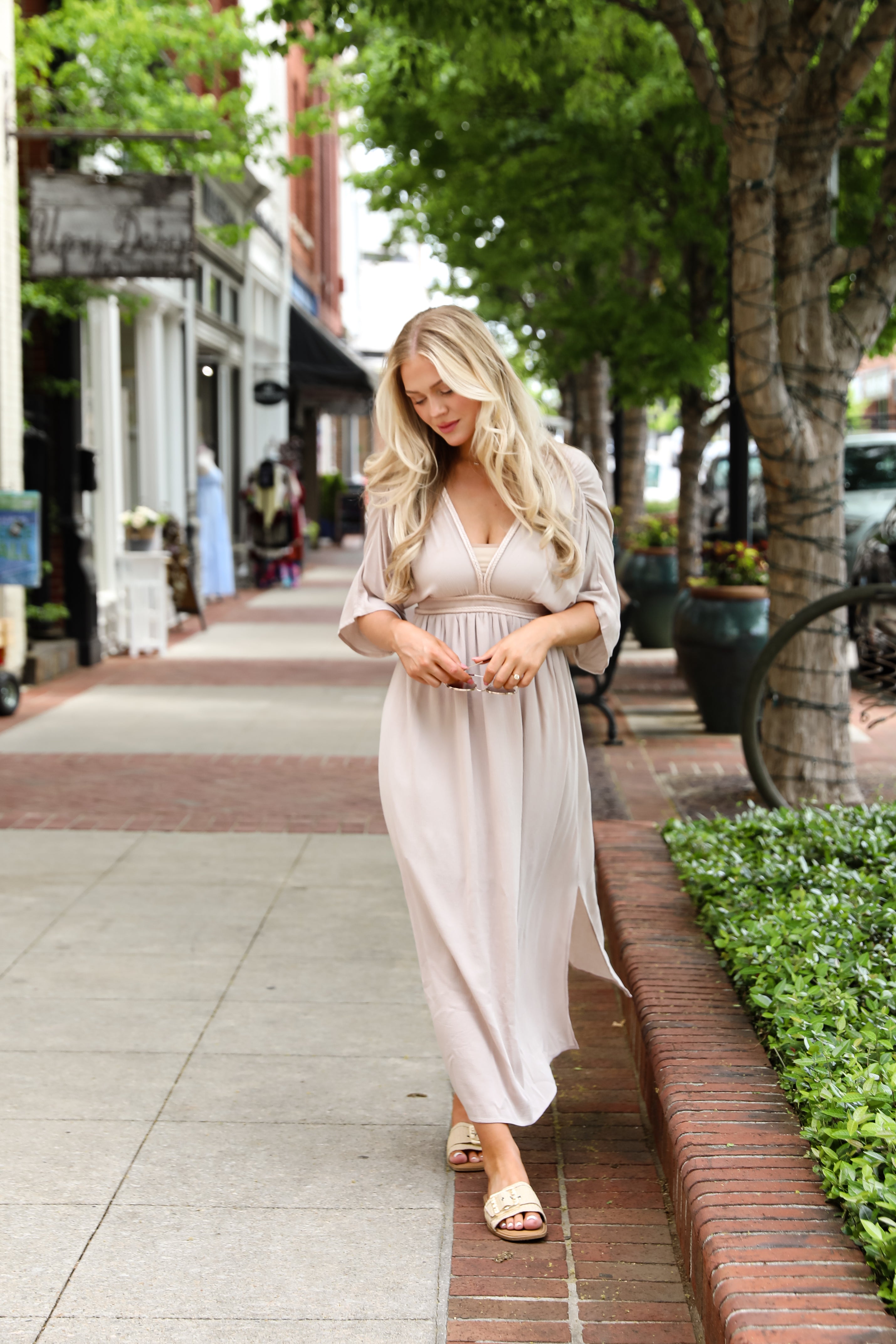 Goddess Aura Natural Maxi Dress