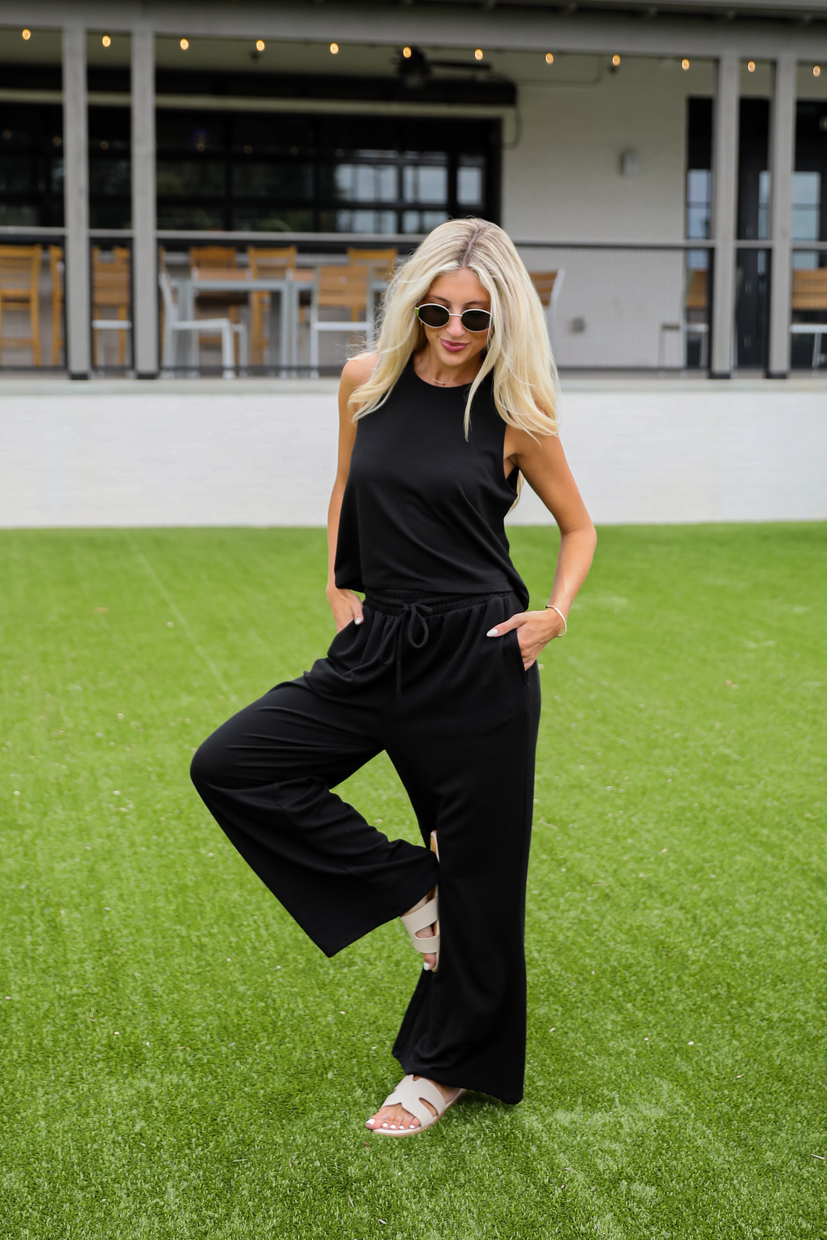 Take A Break Black Ribbed Pants