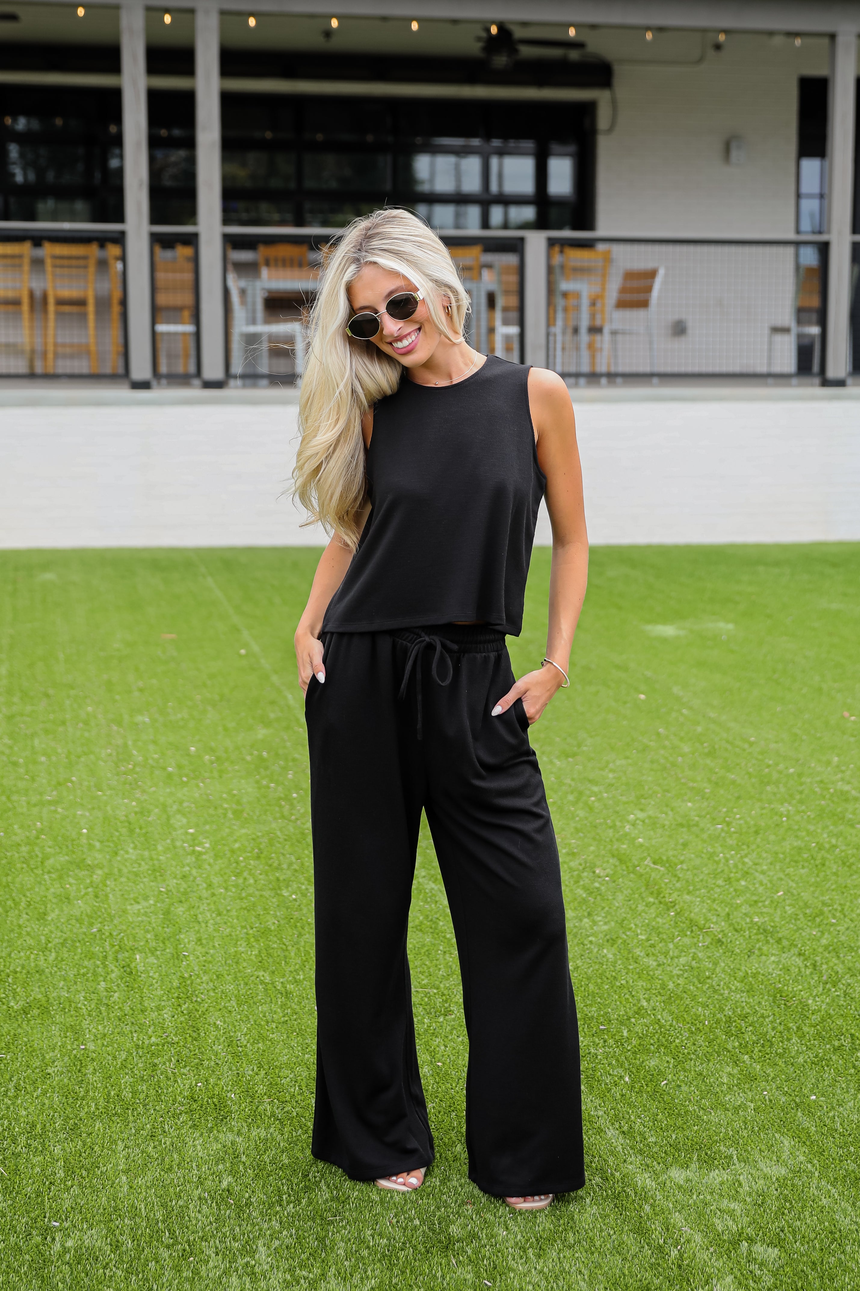 Take A Break Black Ribbed Pants