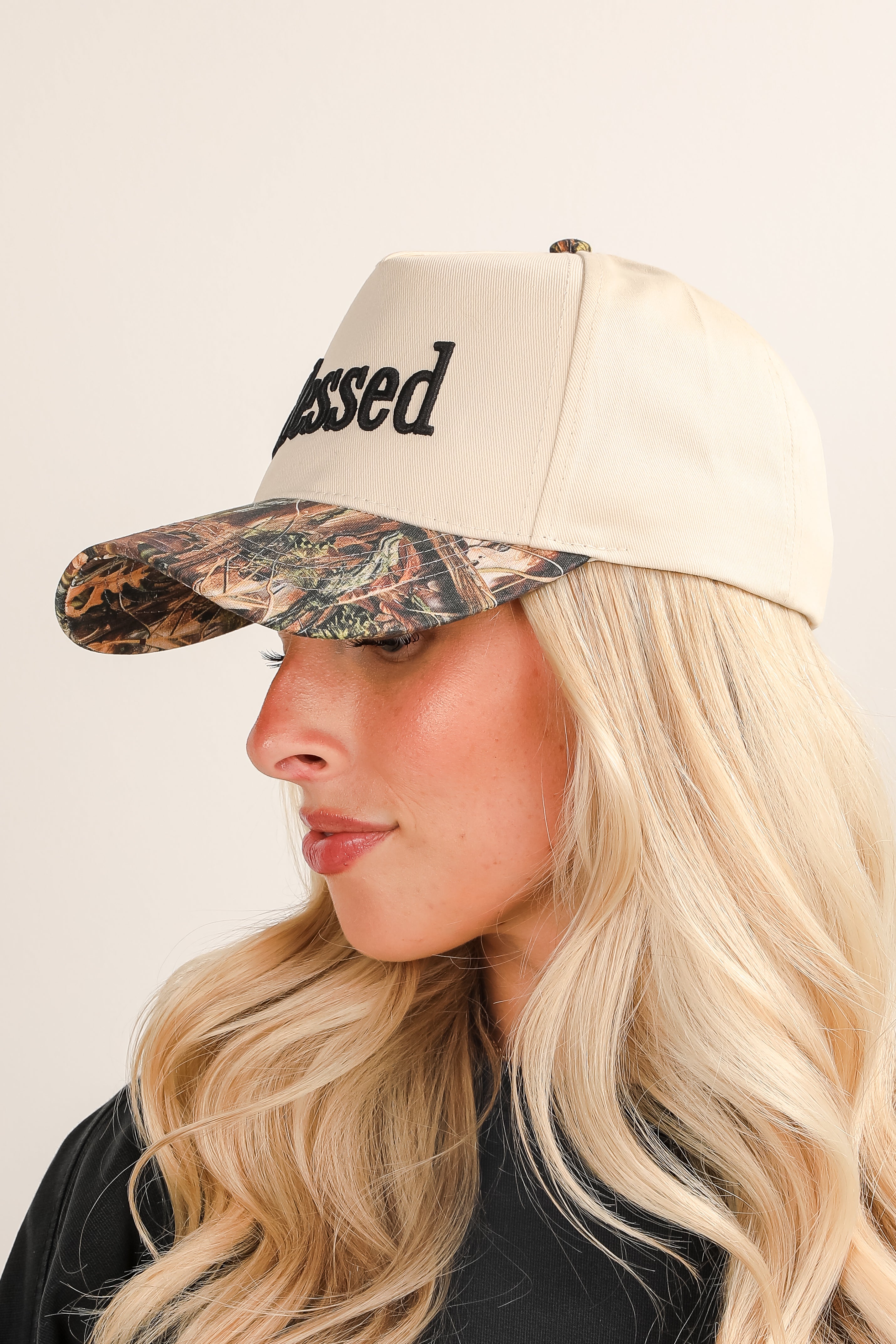 Camo Blessed Embroidered Hat