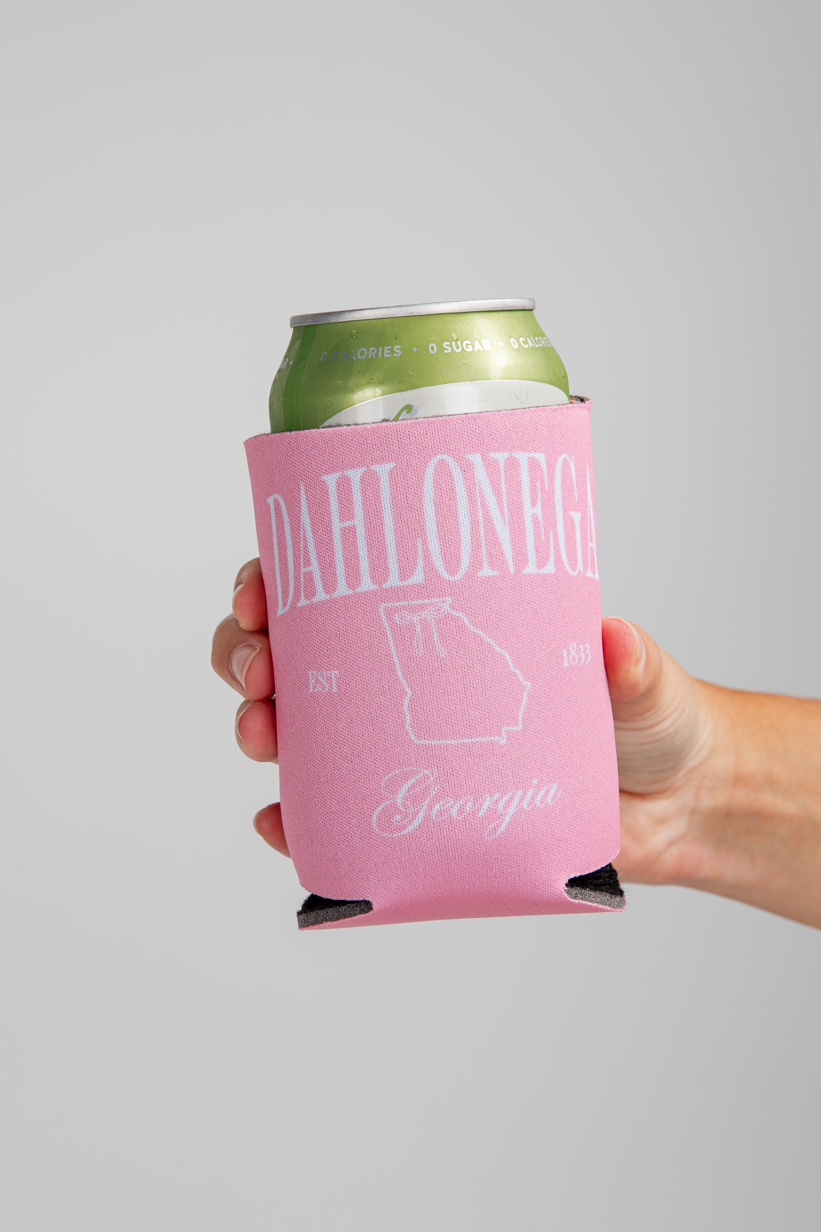 Pink can cooler with &