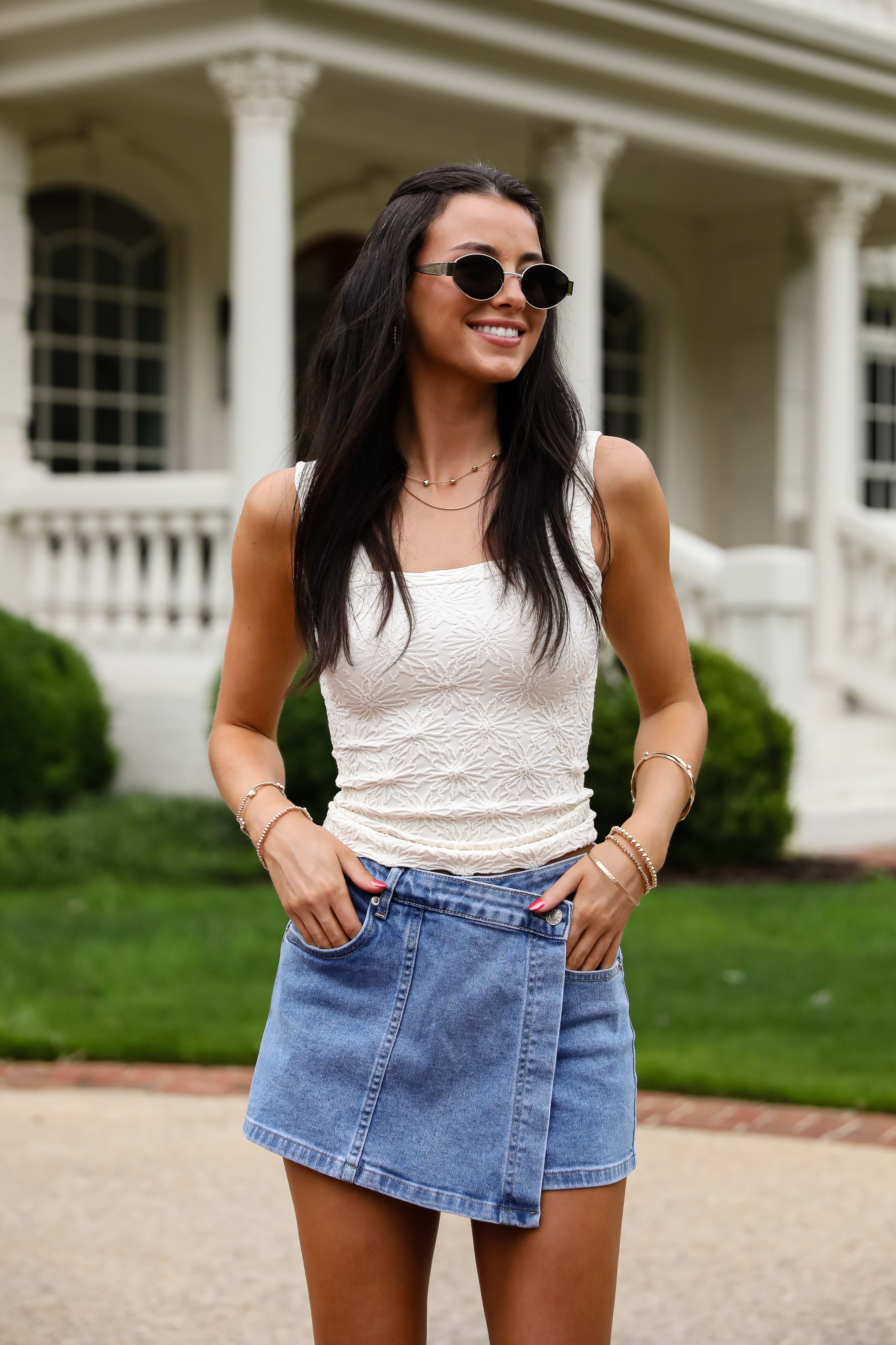Flirty Bliss Flower Knit Tank