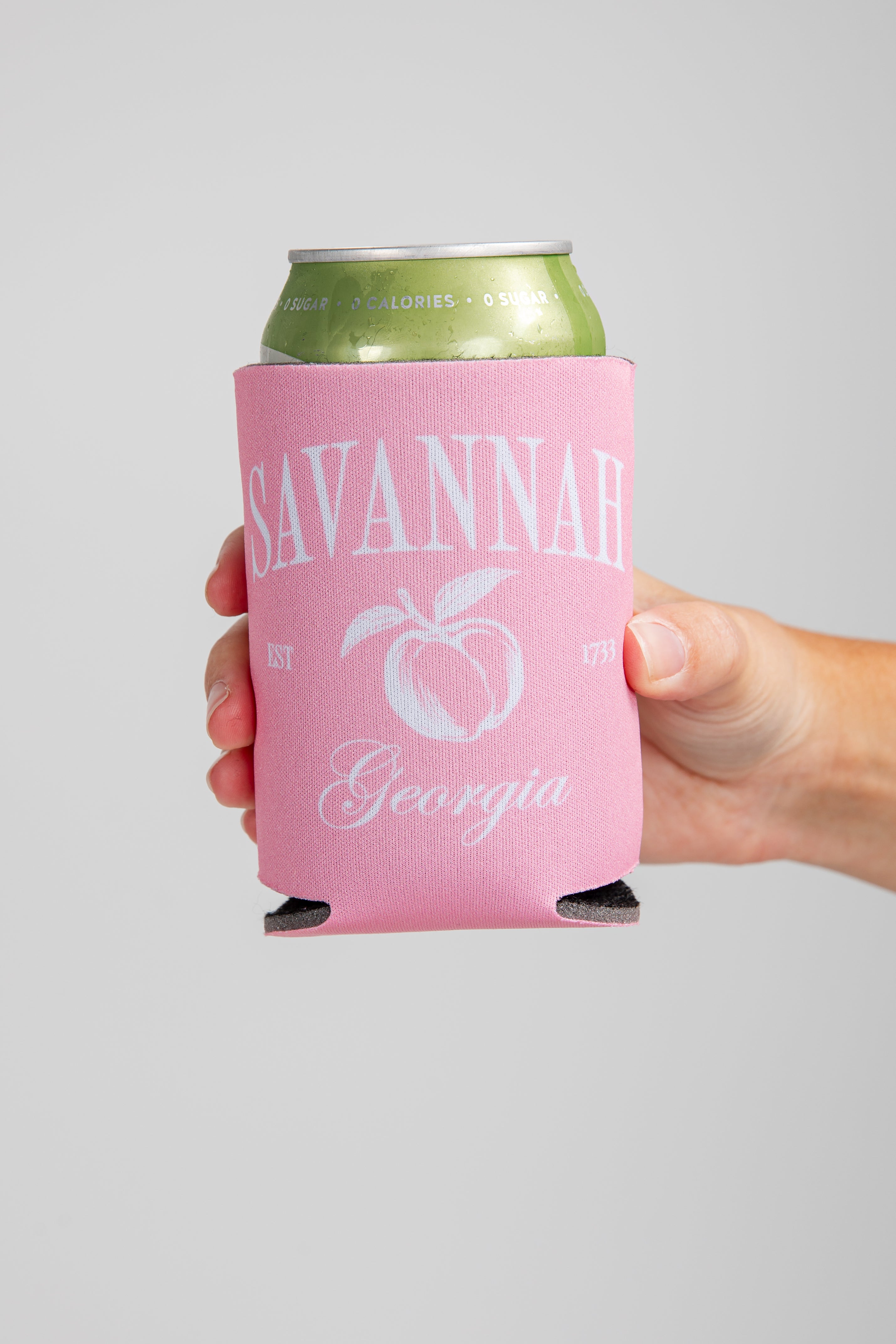 Pink can cooler with &