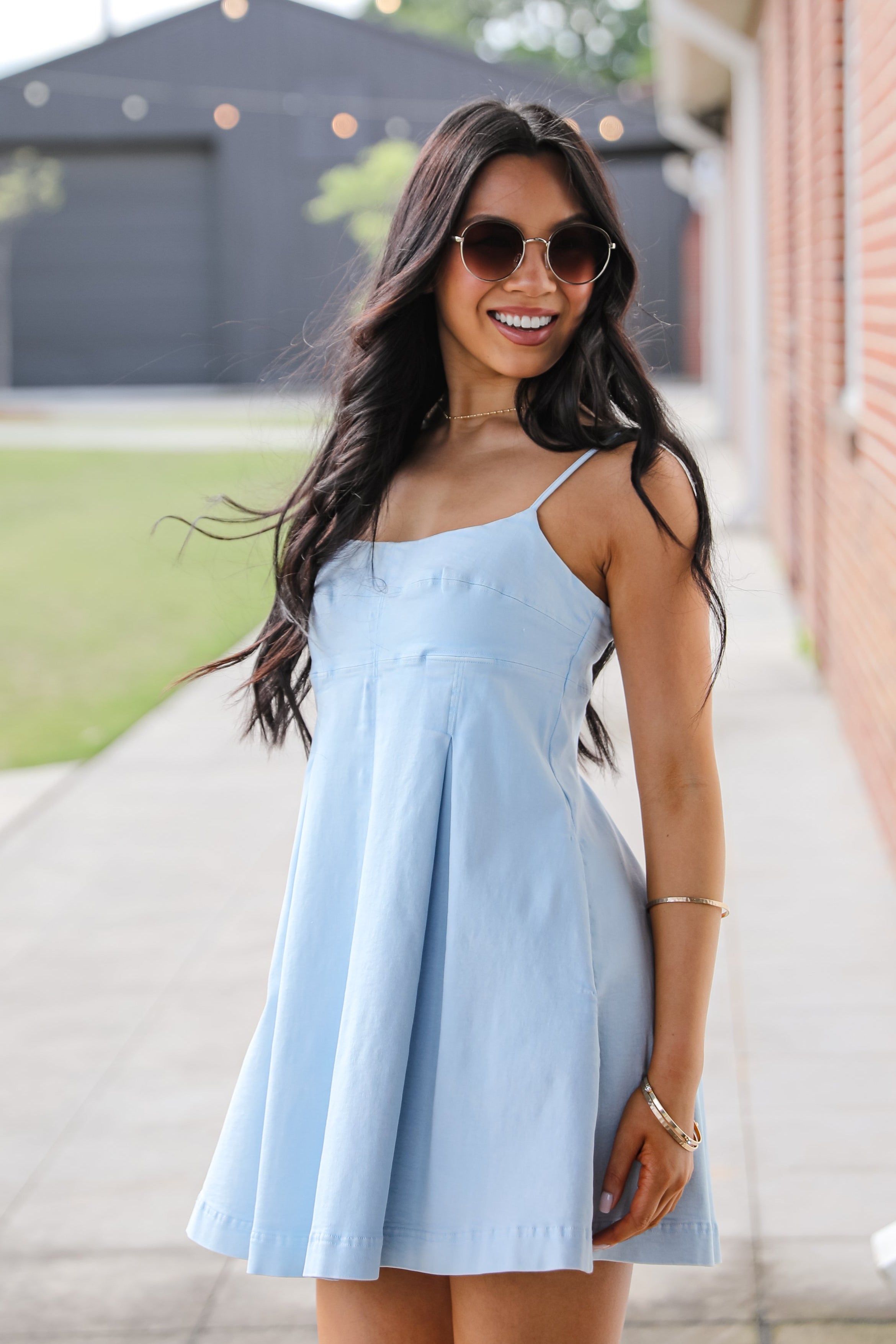 Truly Marvelous Chambray Denim Mini Dress