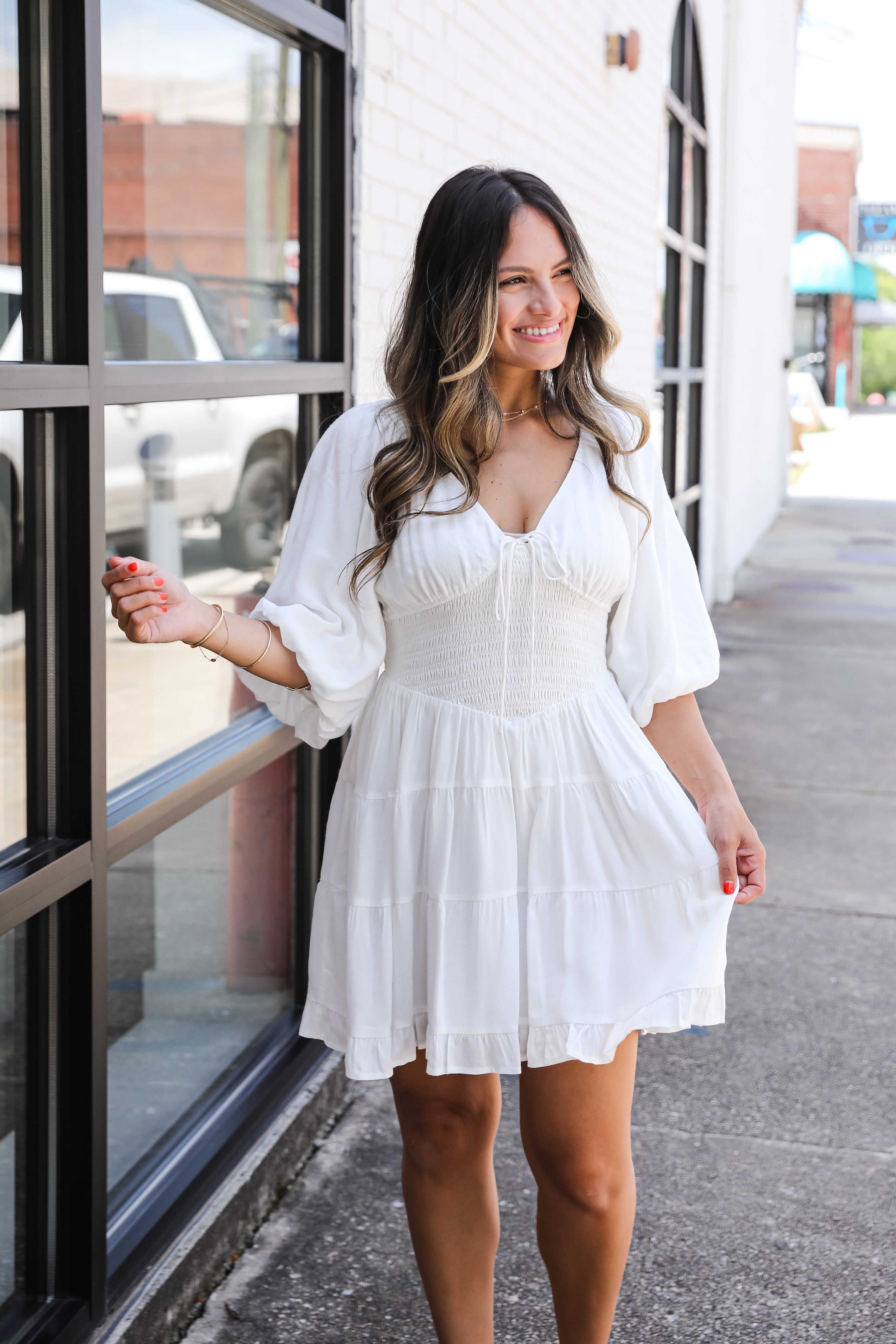 Never Better Tiered Mini Dress