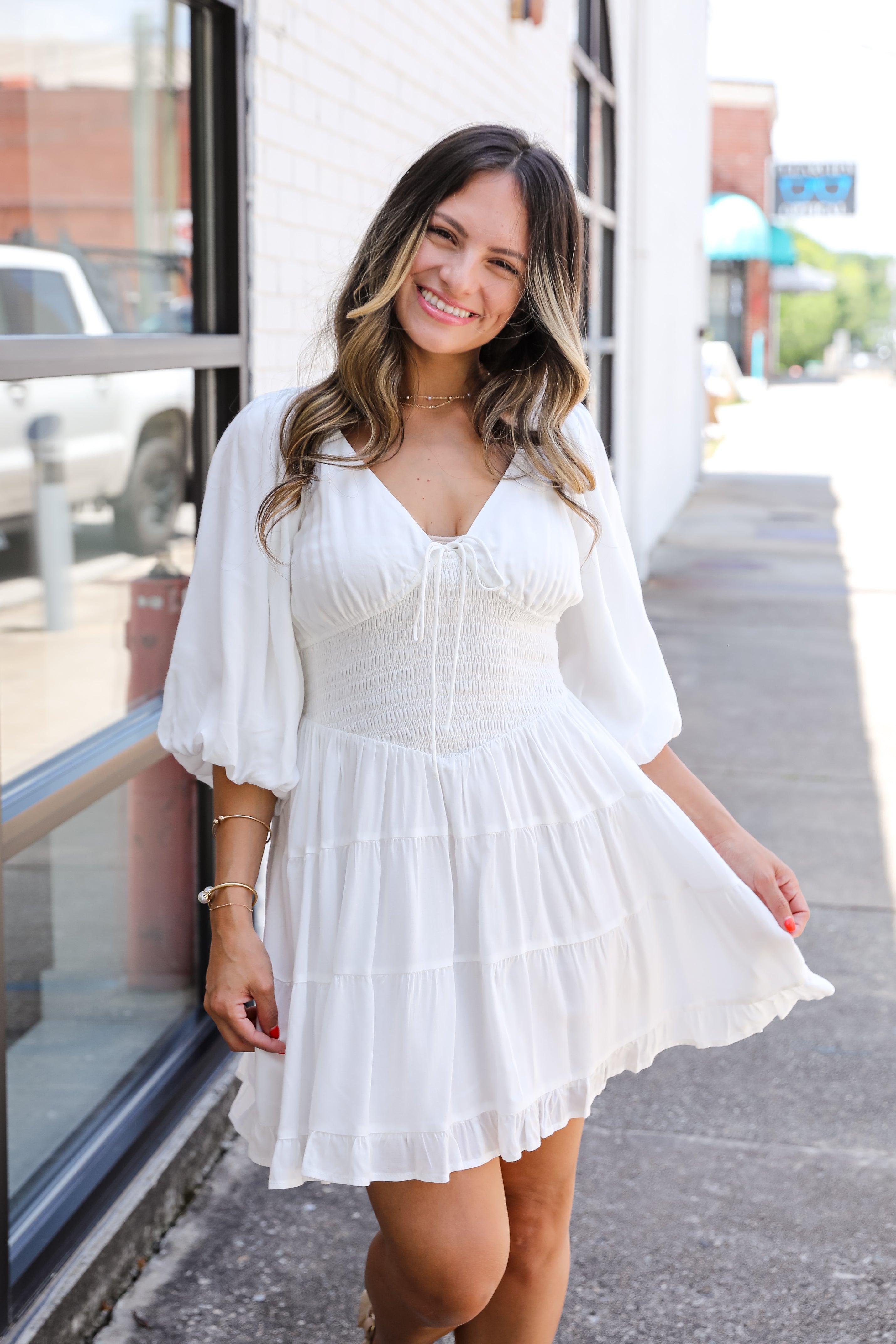 Never Better Tiered Mini Dress