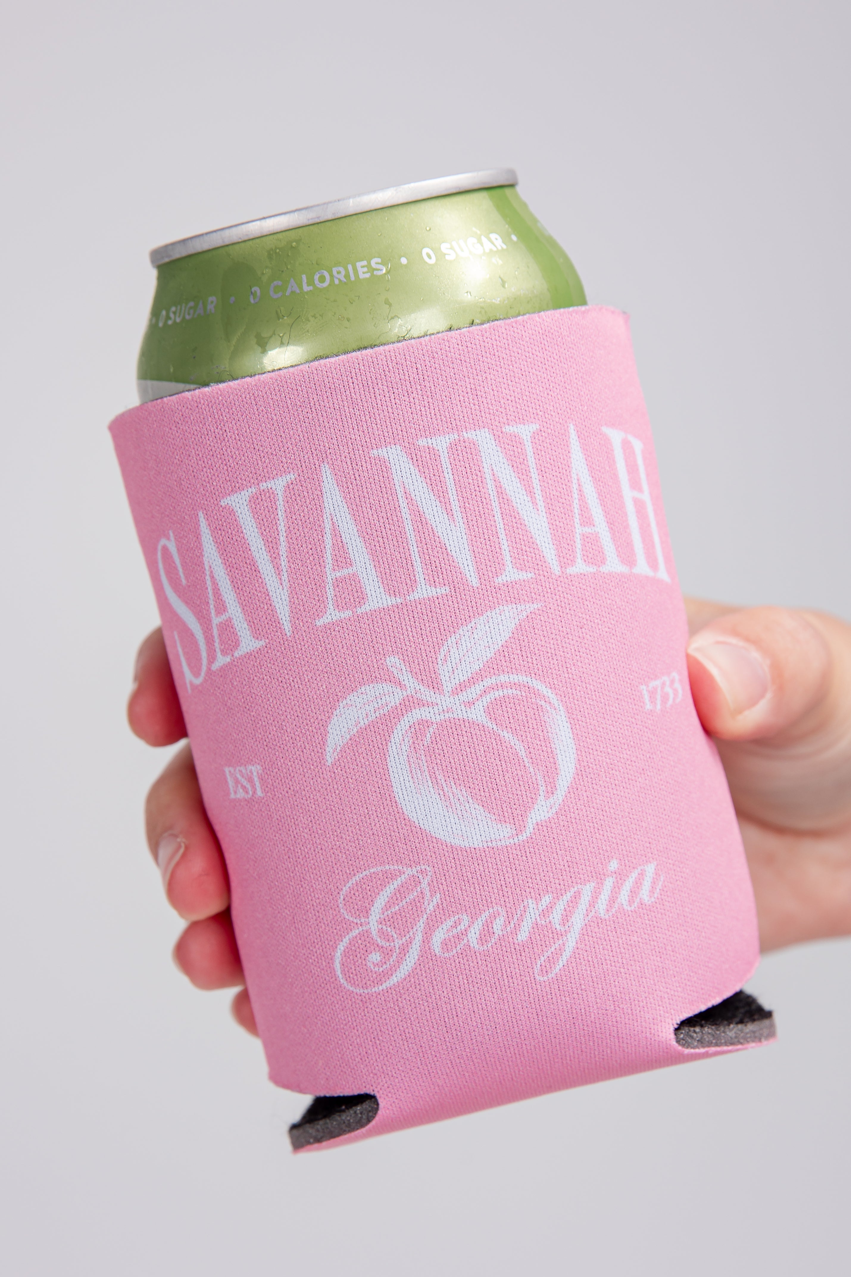 Pink can cooler with &