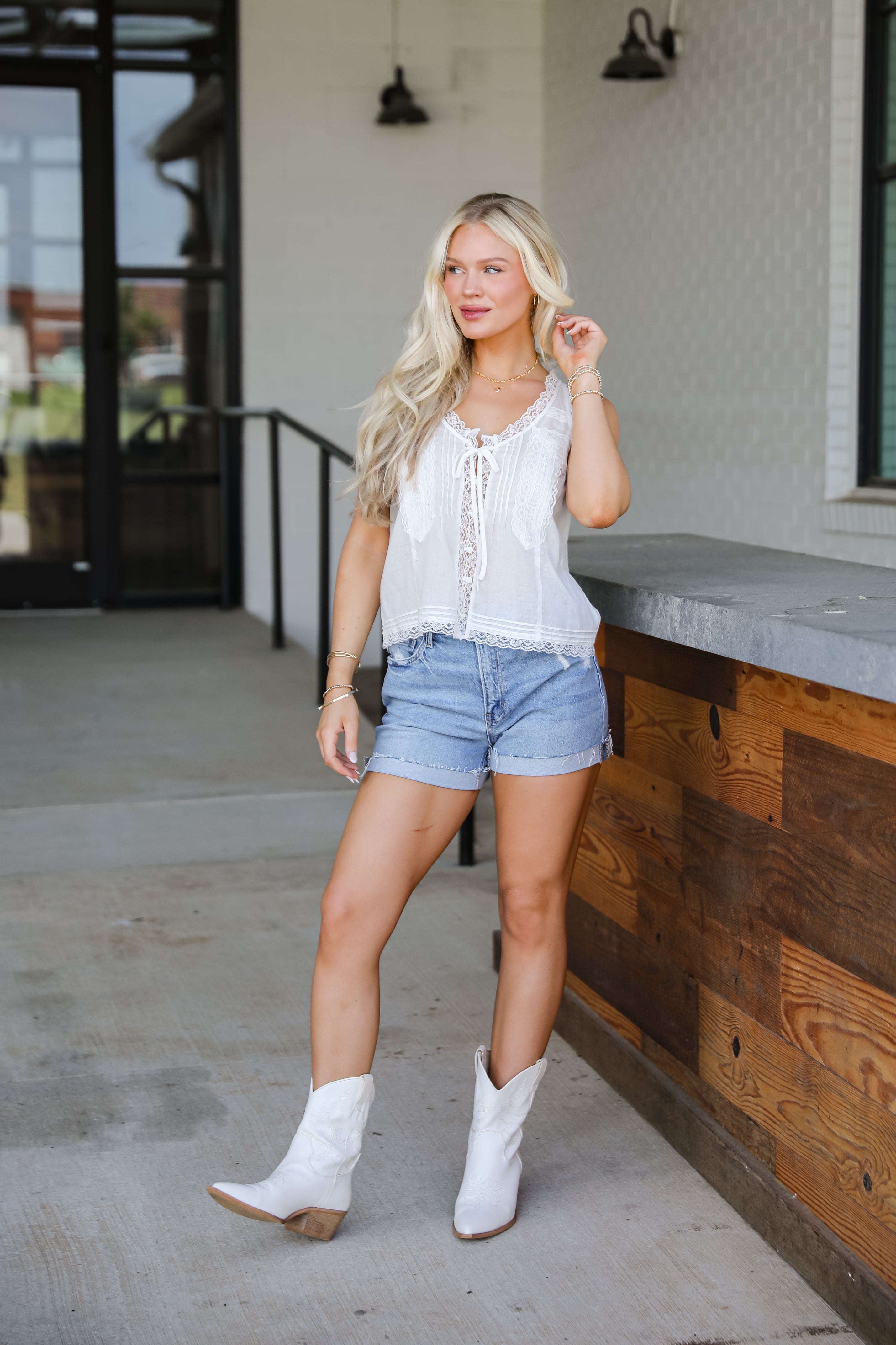 As It Seems White Lace Tank