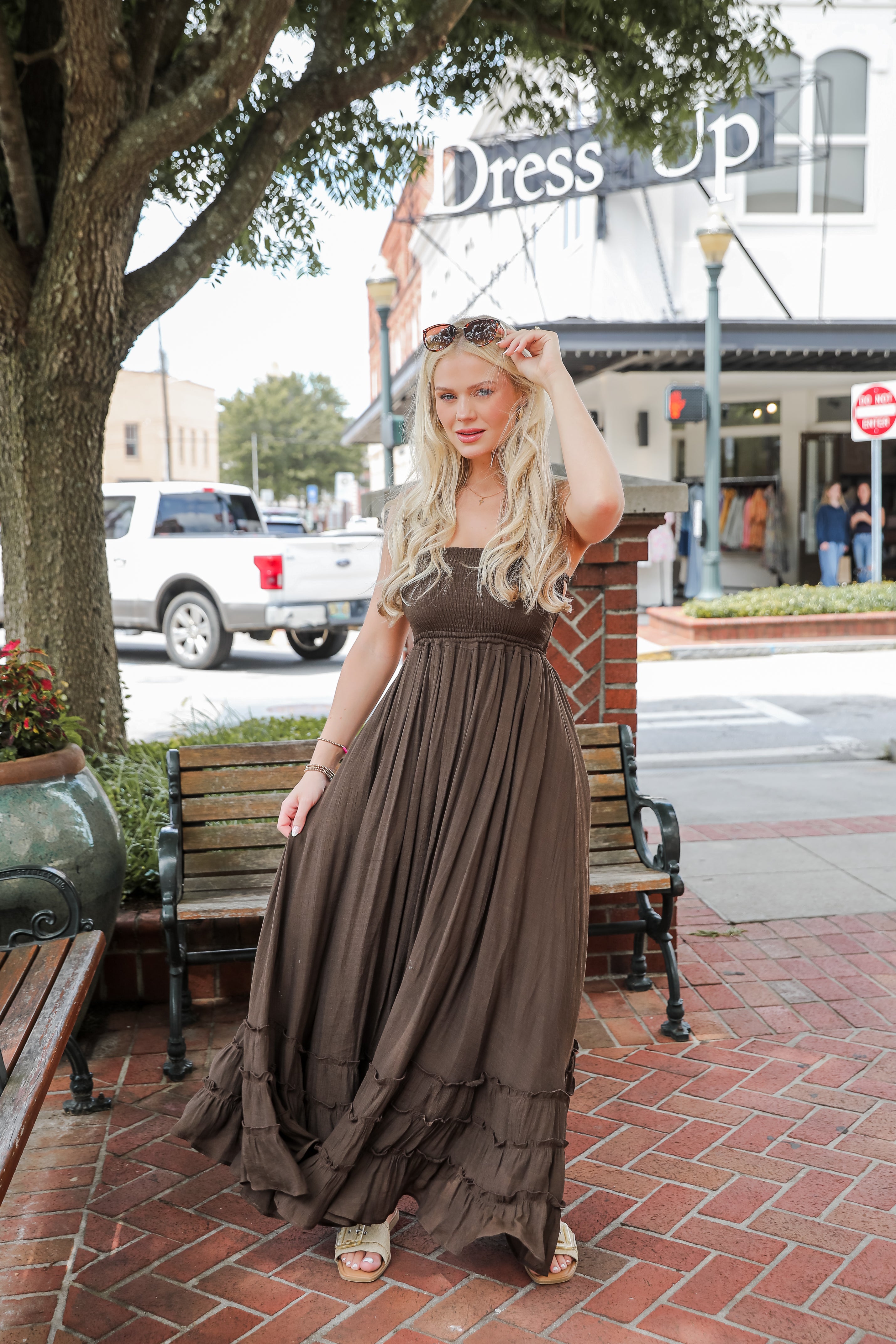 Good Things Take Time Smocked Halter Maxi Dress