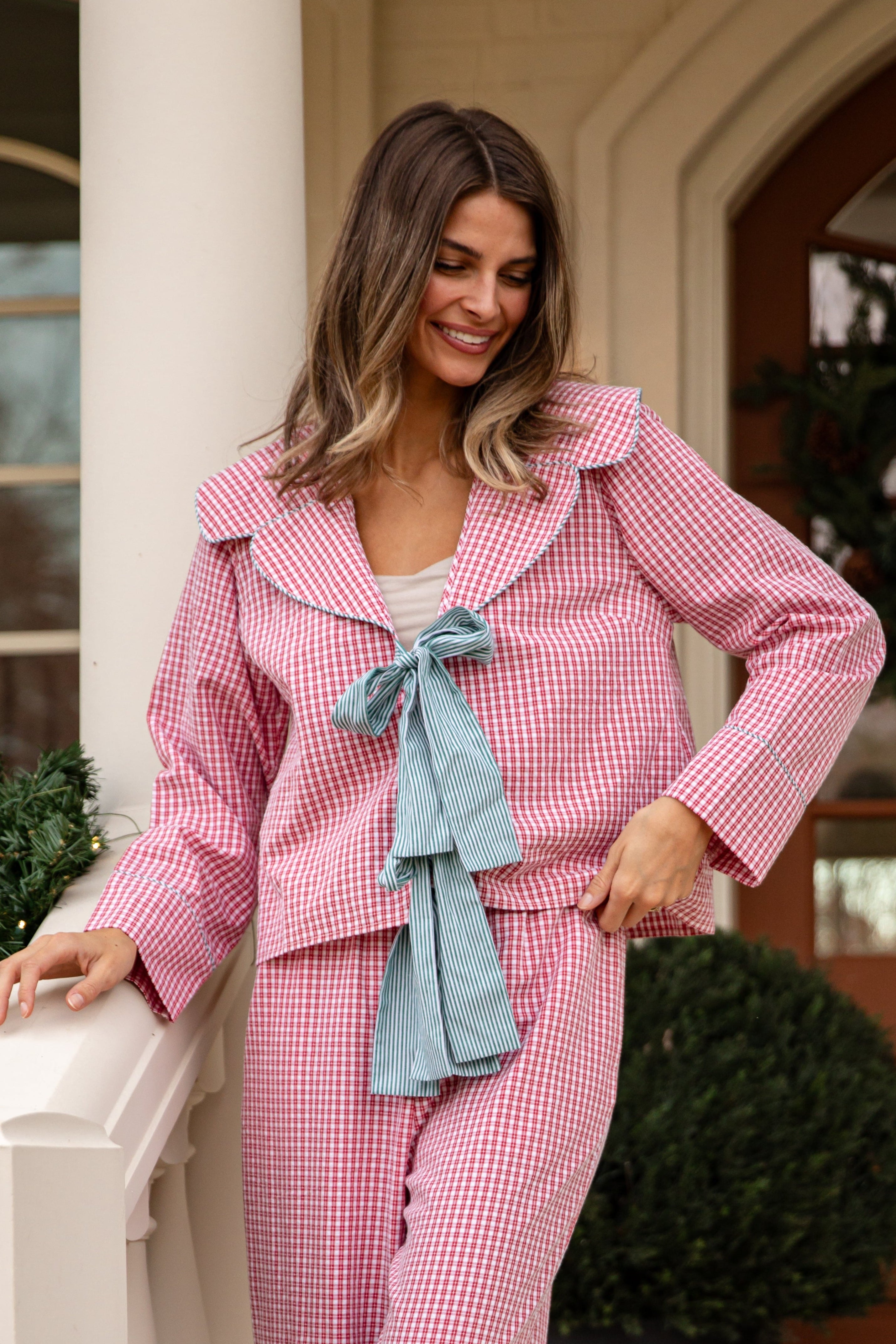 red plaid christmas pjs