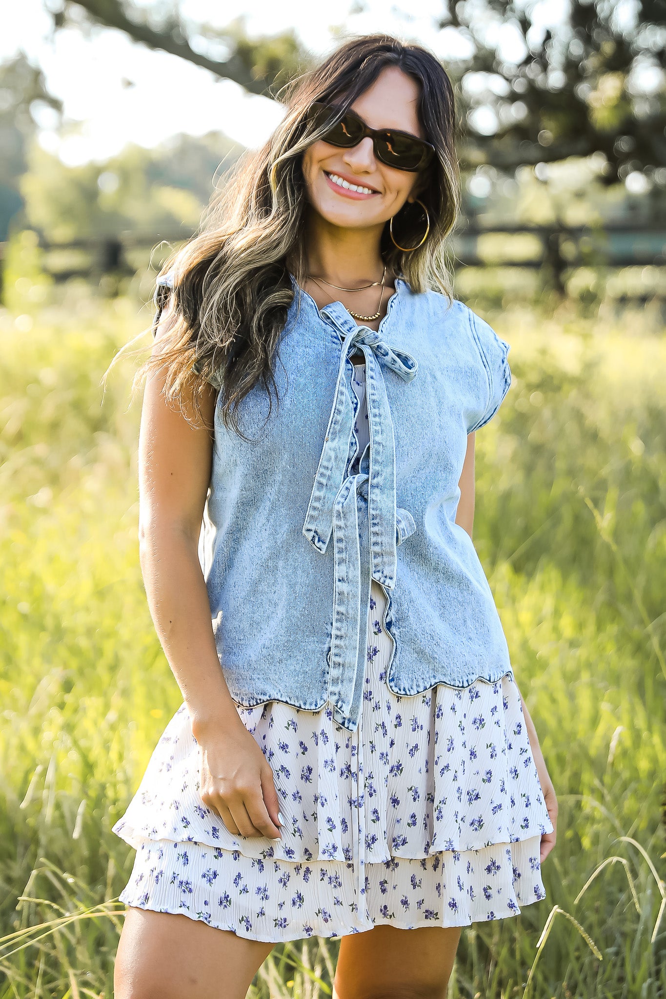 FINAL SALE - Perfectly Stunning Denim Tie Vest