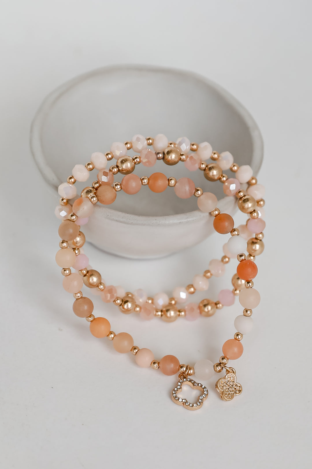 Elisa Beaded Bracelet Set pink dainty jewelry