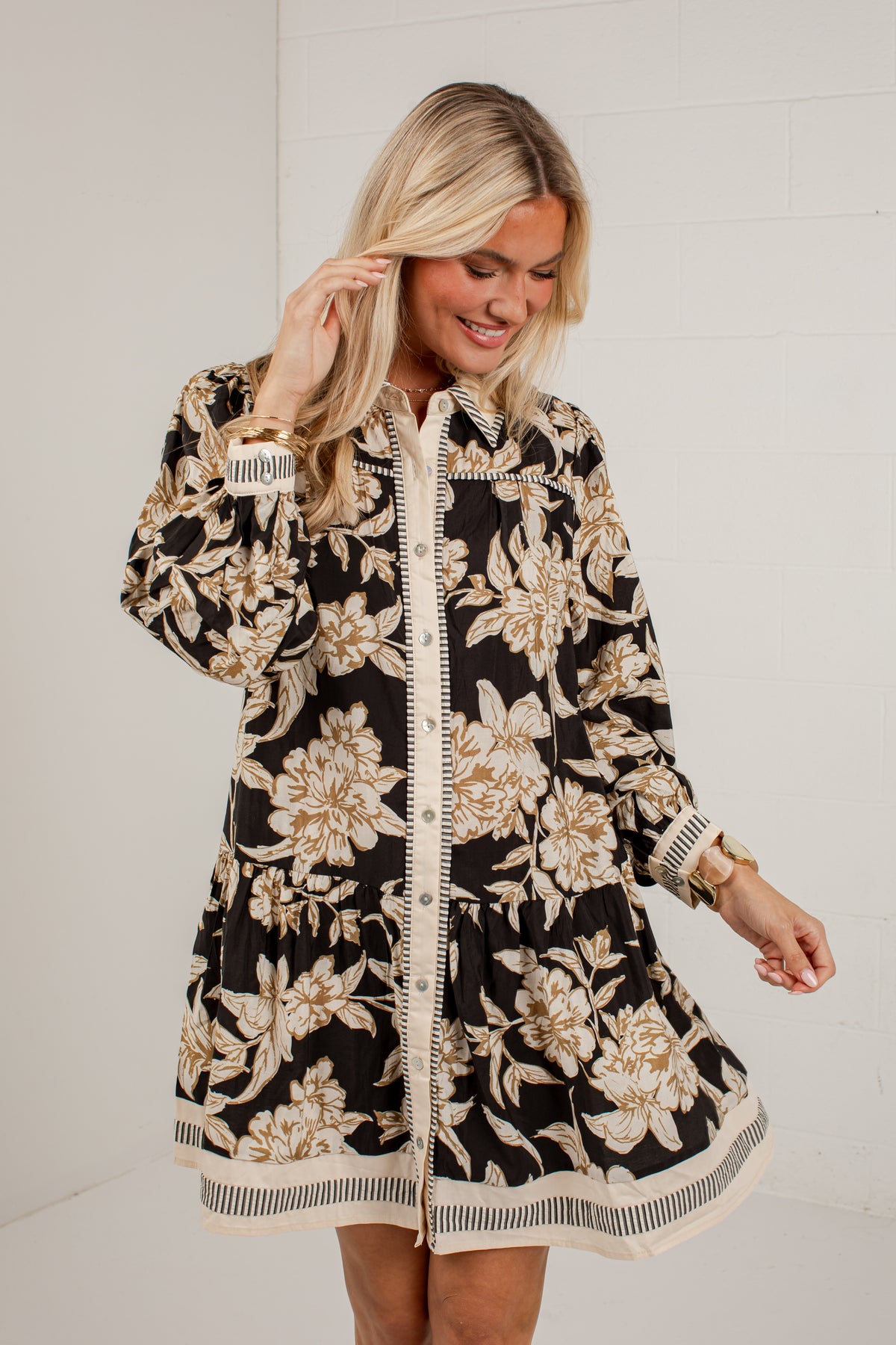 Style Notes Black Floral Mini Dress