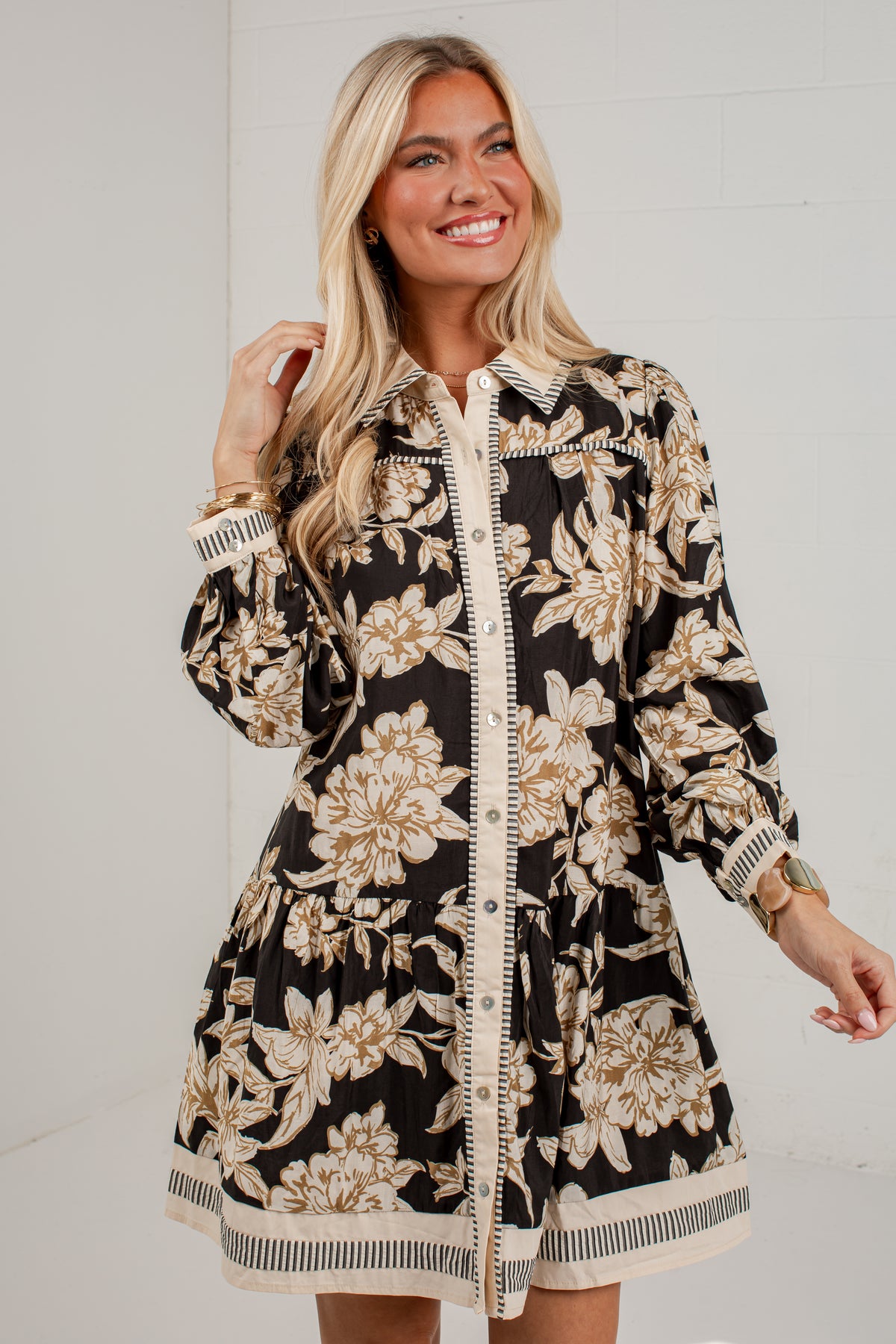 Style Notes Black Floral Mini Dress