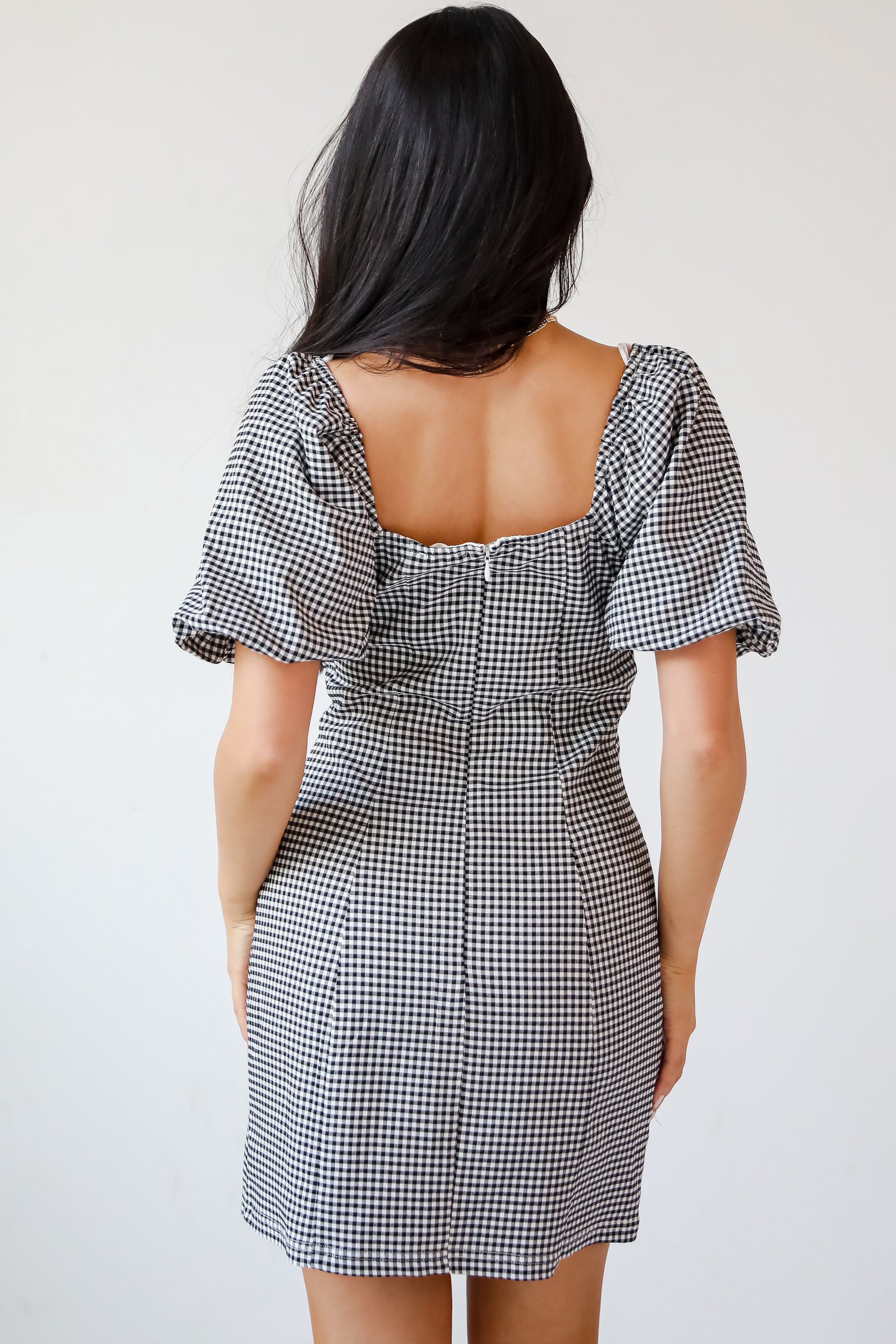 Charming Inspiration Black Gingham Mini Dress