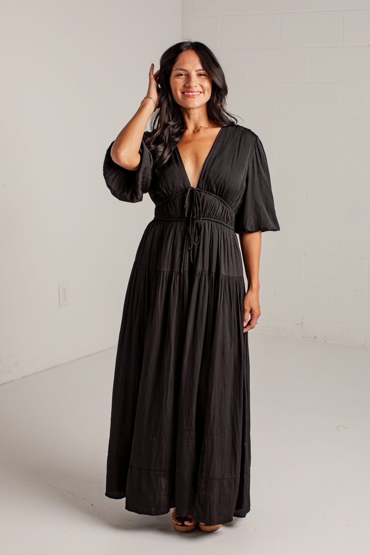 Beautifully Yours Puff Sleeve Maxi Dress