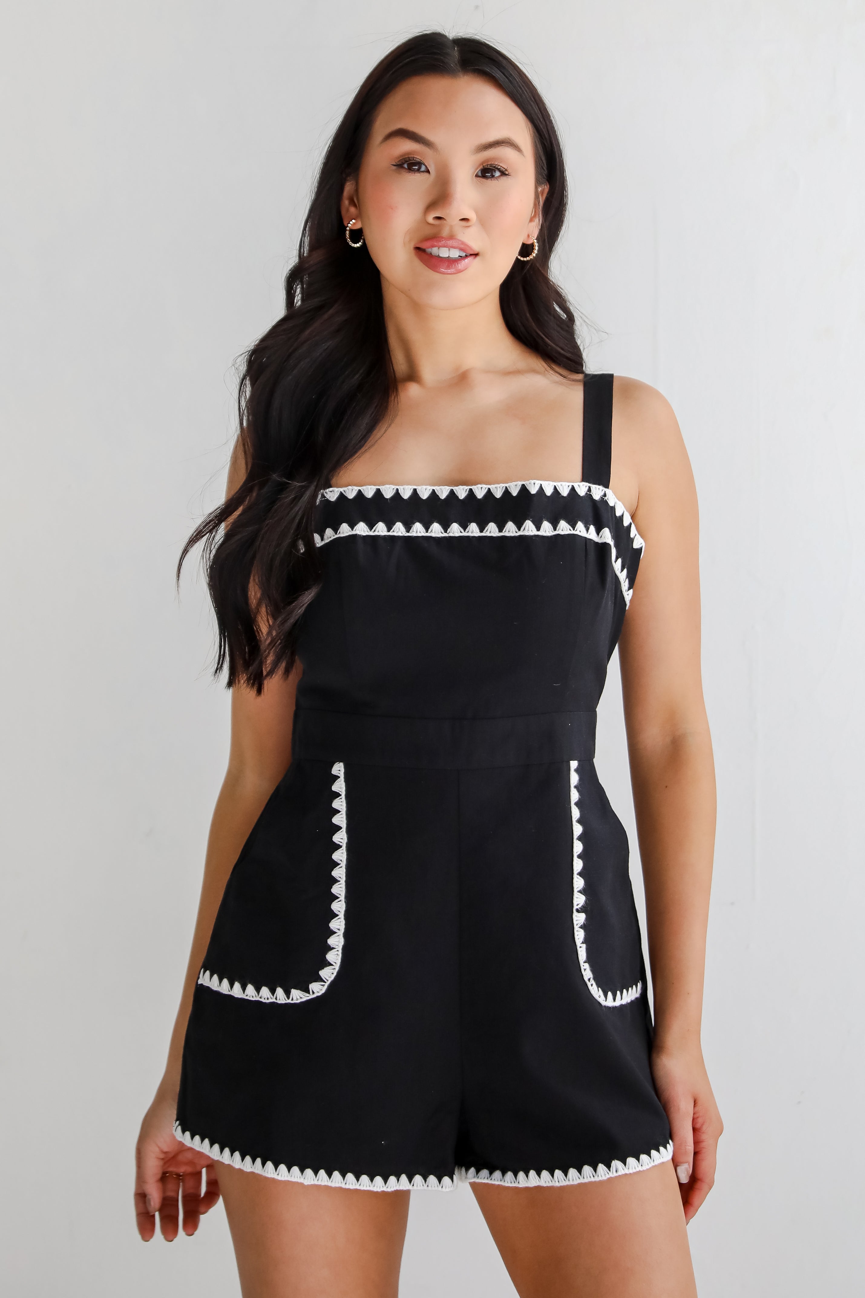Dreamy Personality Black Romper
