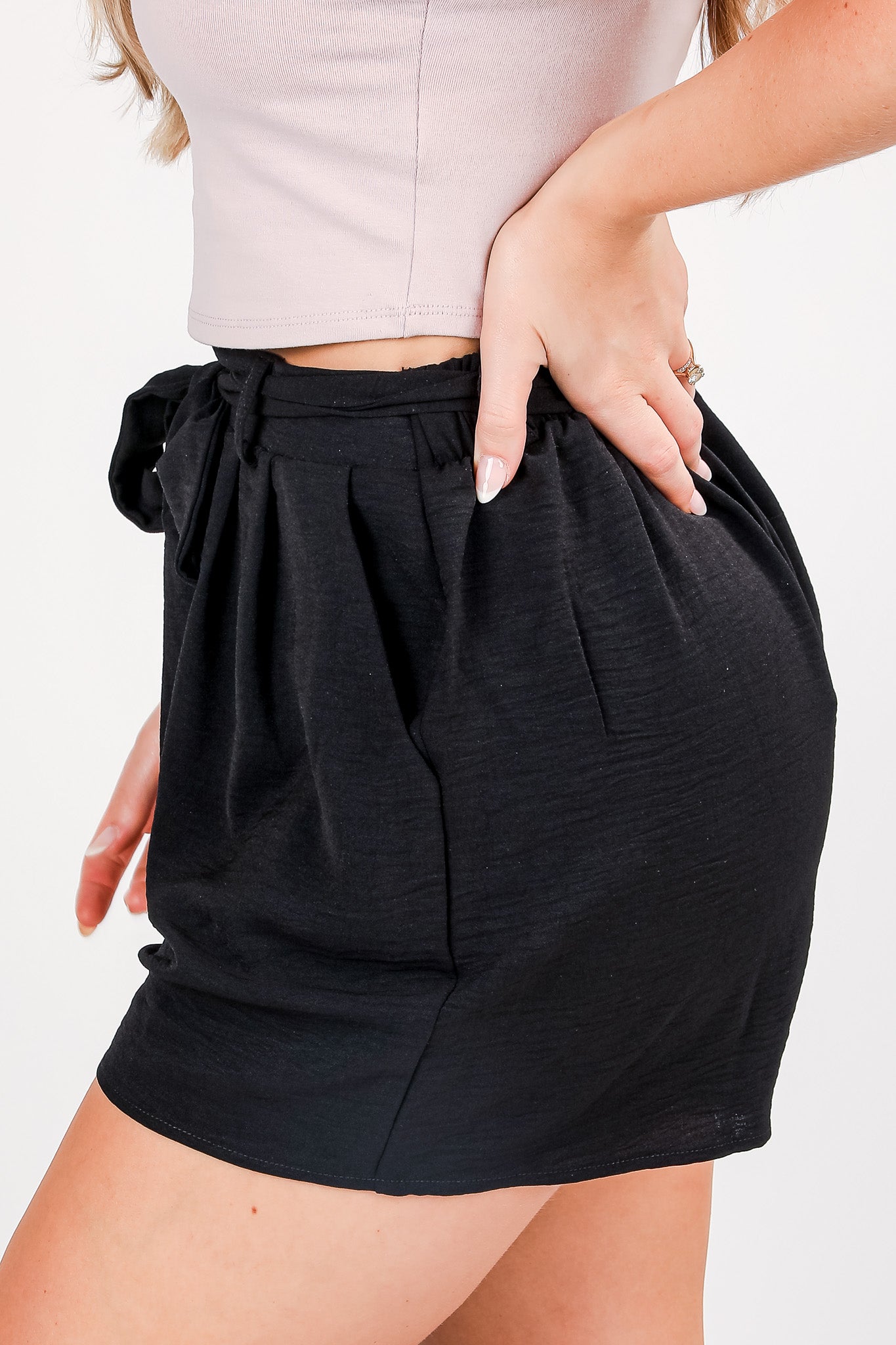FINAL SALE - Swept Away Black Shorts - DU DEAL