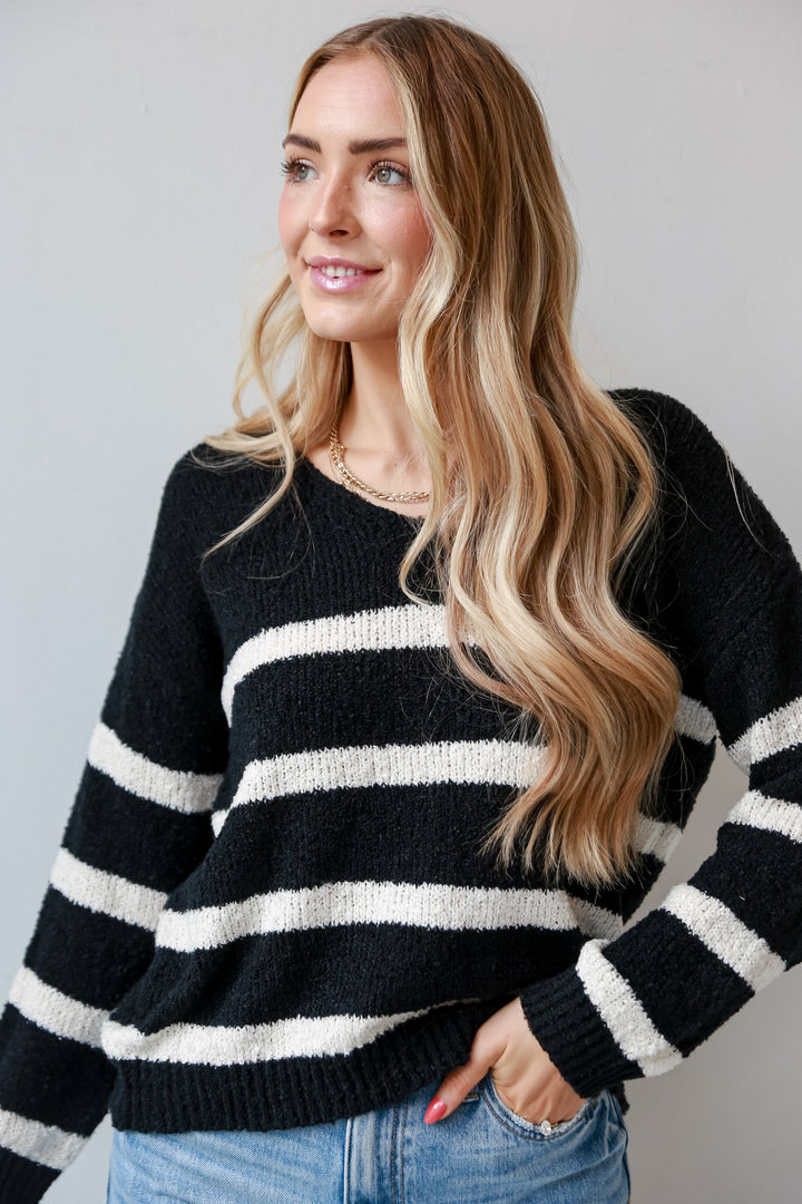 cute Black Striped Sweater