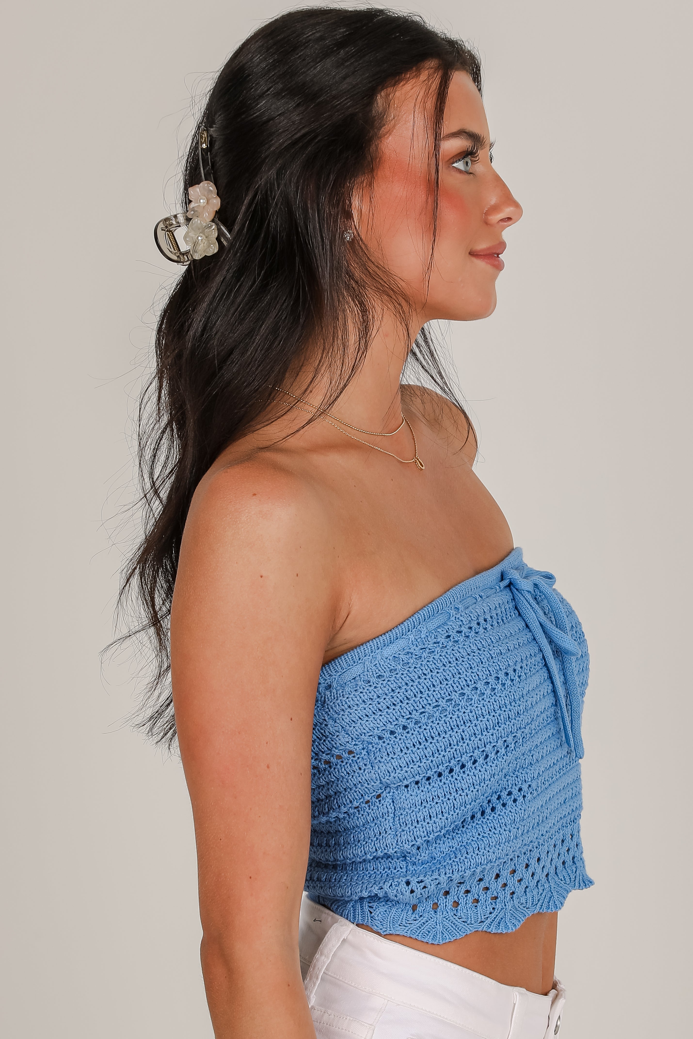 Head Start Blue Crochet Tube Top