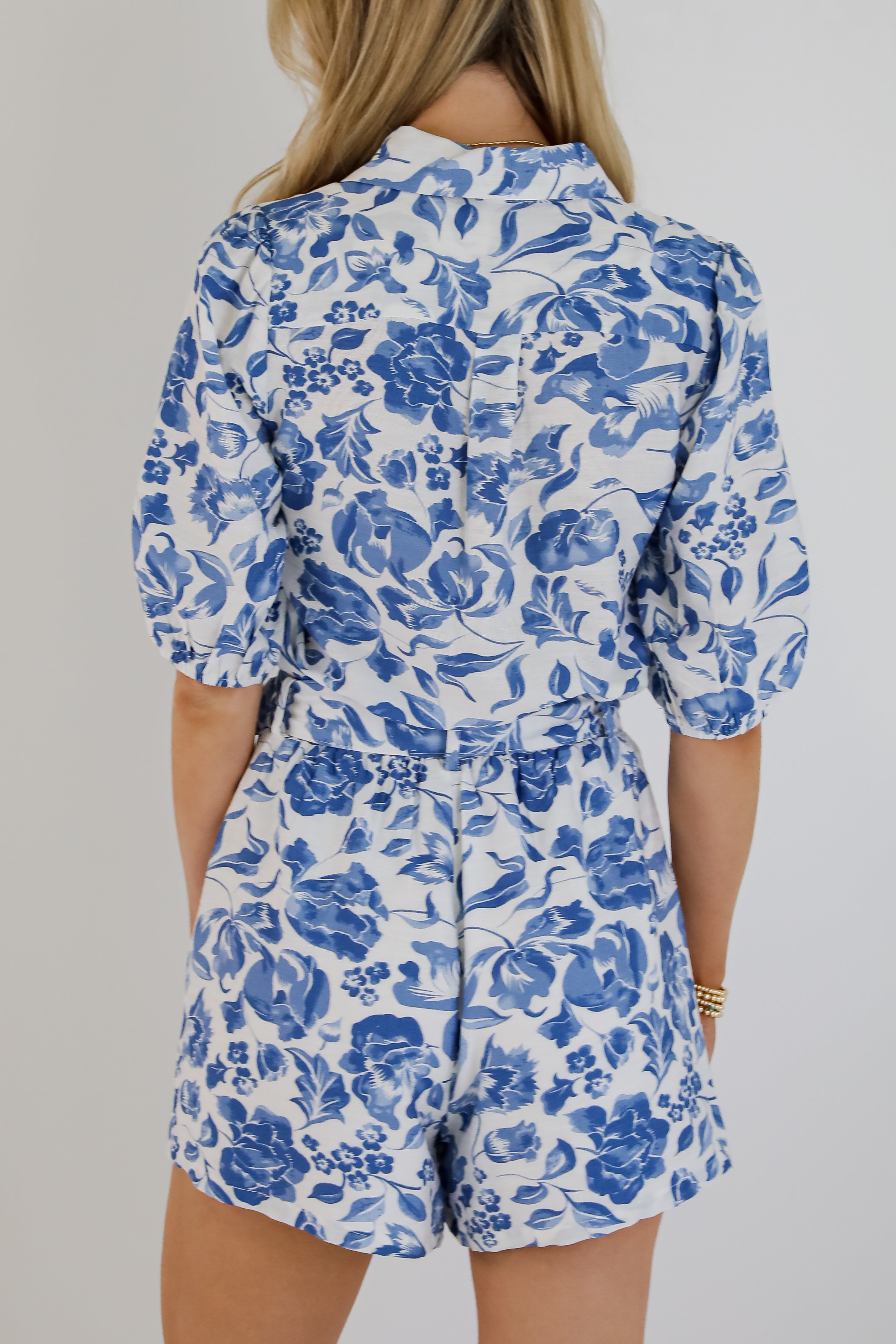 Decidedly Summery Blue Floral Blouse