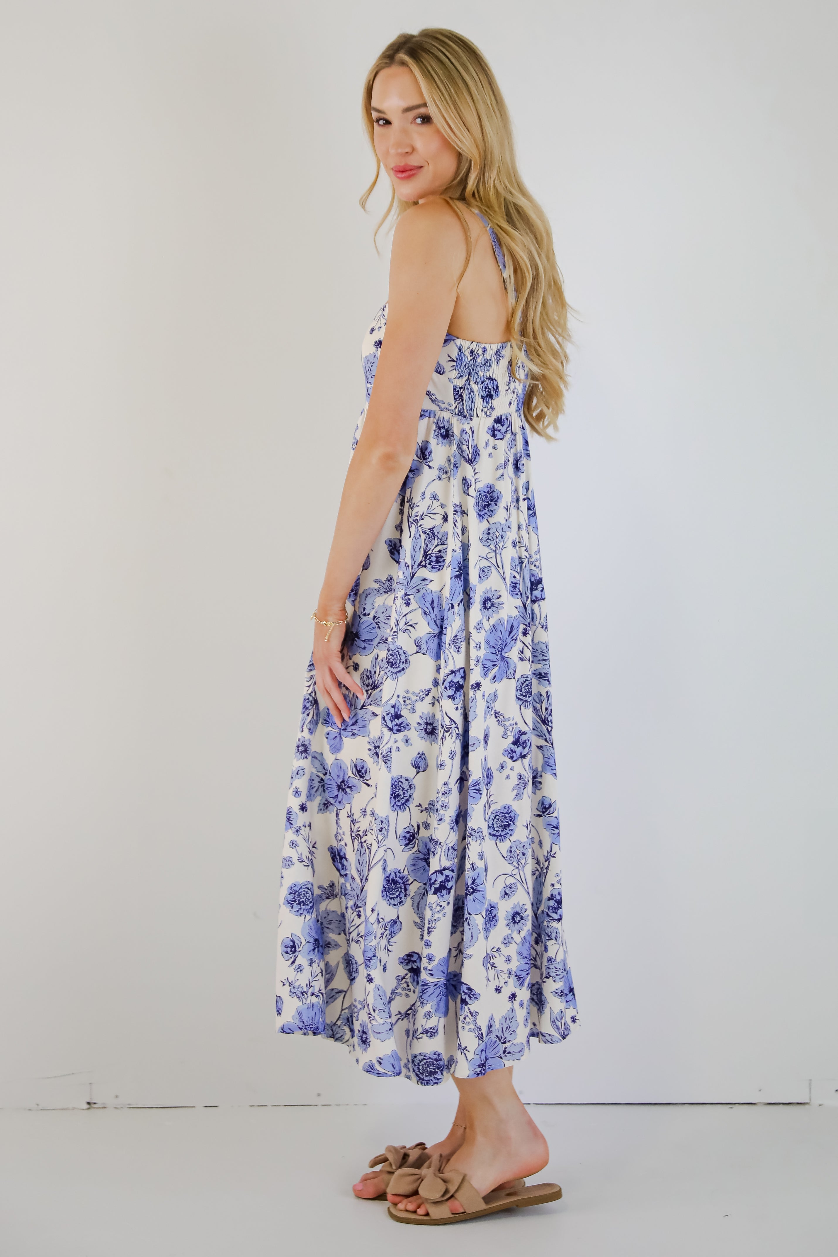 Summer Memories Blue Floral Maxi Dress