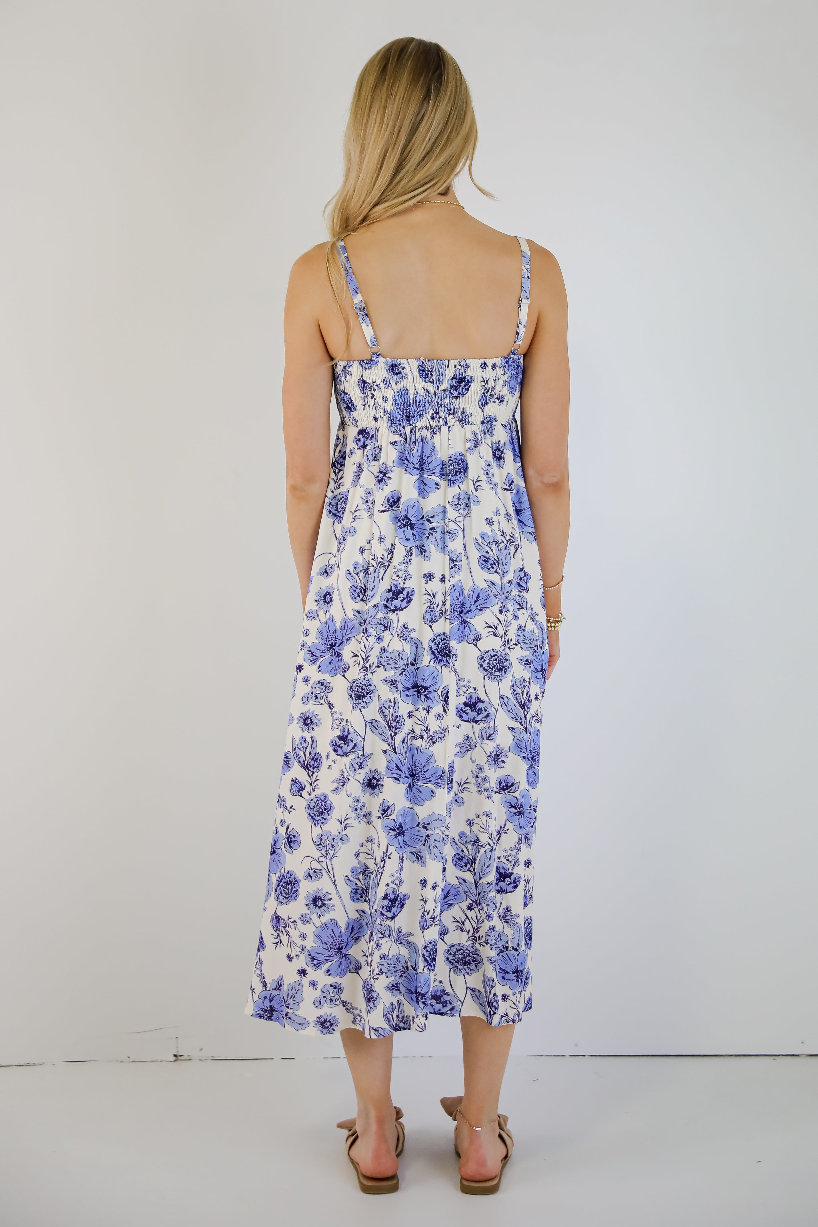 Summer Memories Blue Floral Maxi Dress