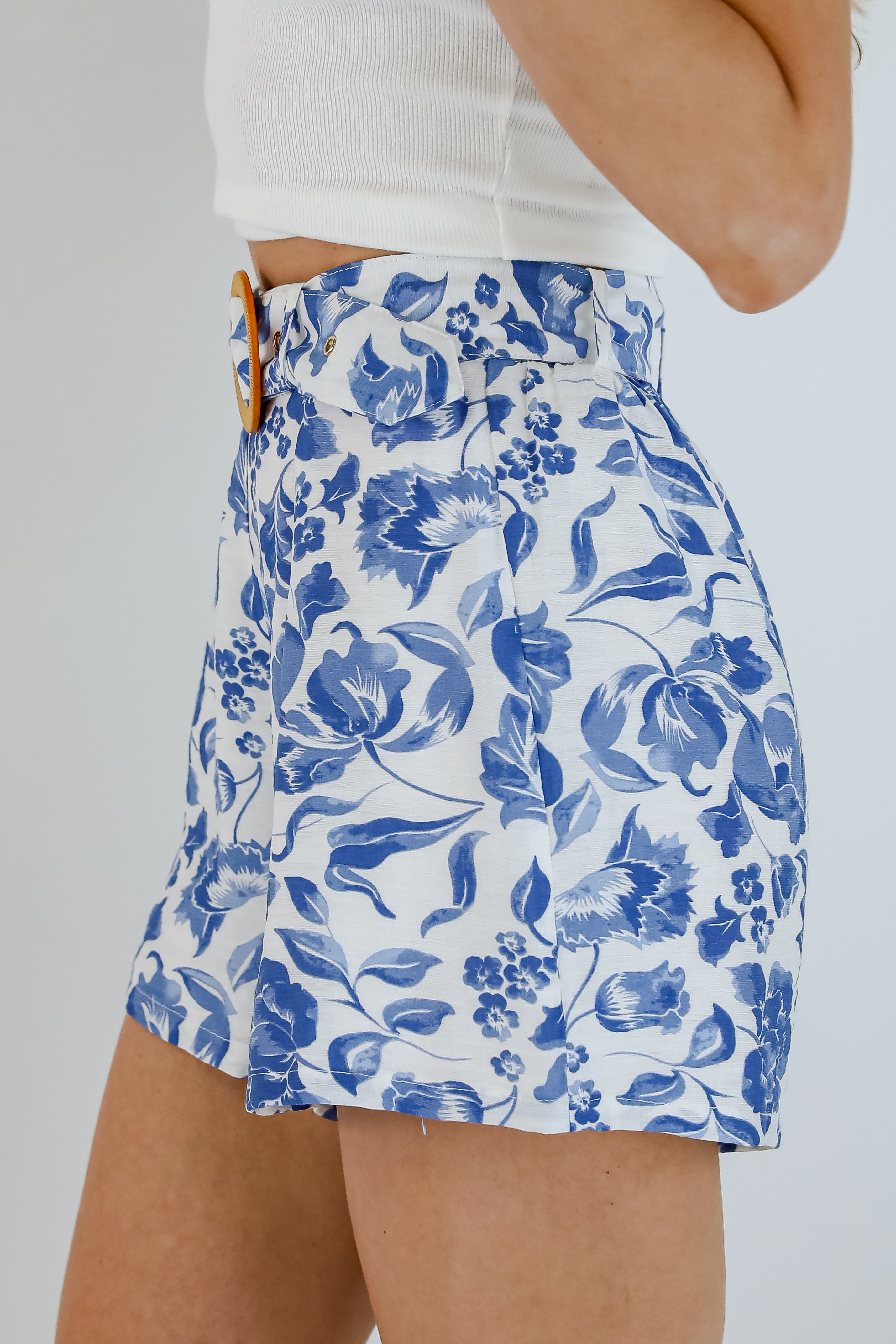 Decidedly Summery Blue Floral Shorts